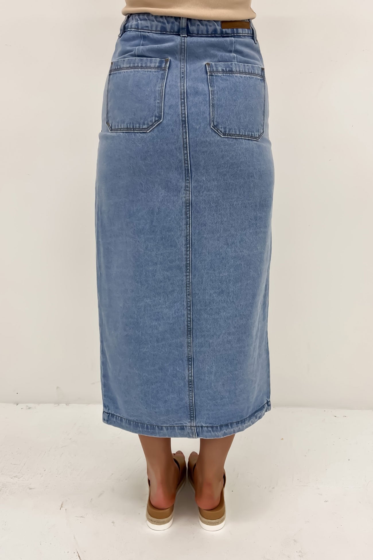 Esa Denim Maxi Skirt Light Blue