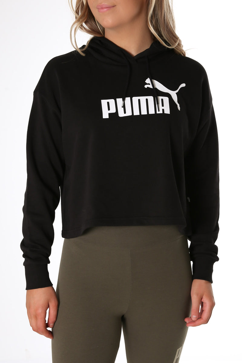 Essentials Cropped Logo Hoodie Puma Black - Jean Jail