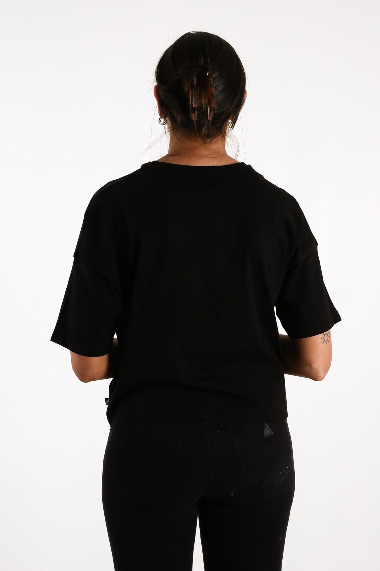 Essentials Cropped Logo Tee Puma Black