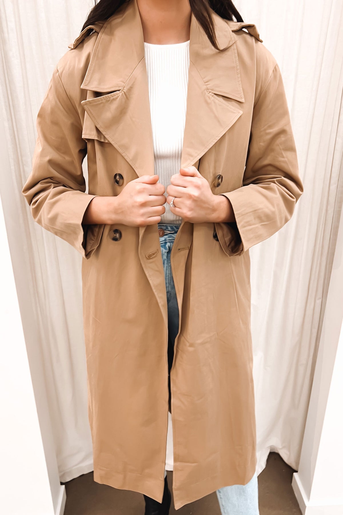 Beige on sale trench jacket