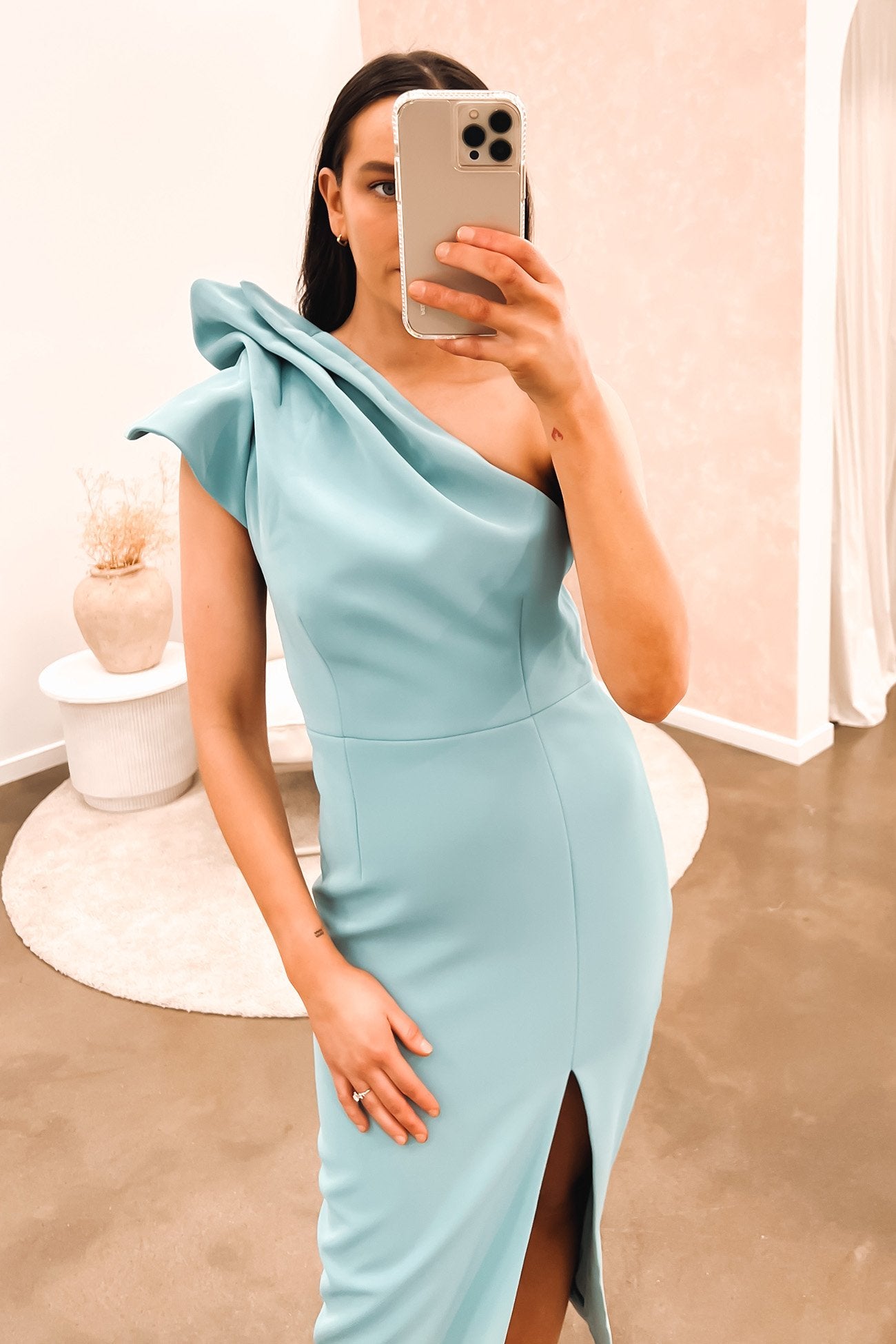 Expectation Midi Dress Aqua