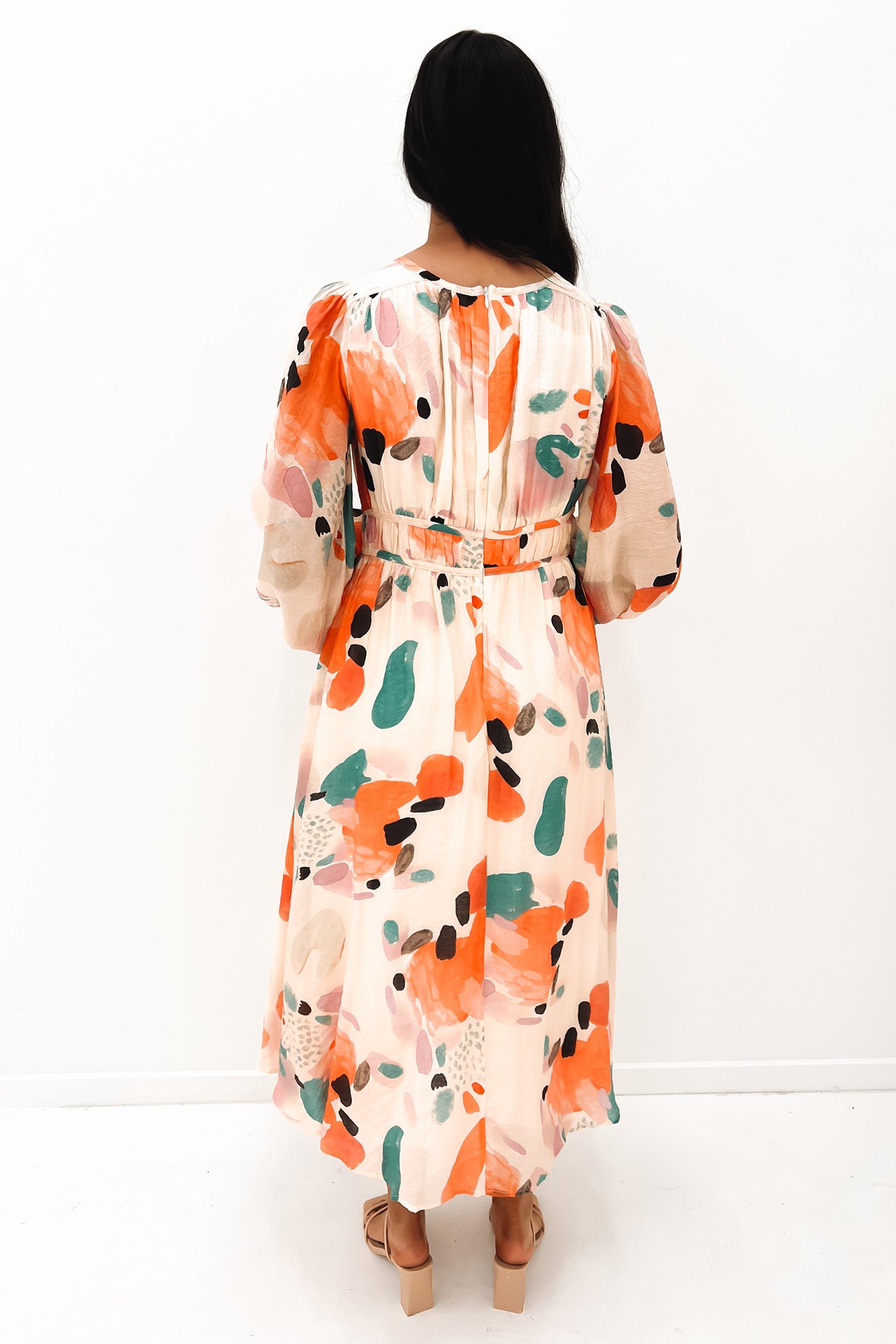 Finlee Midi Dress Orange Multi