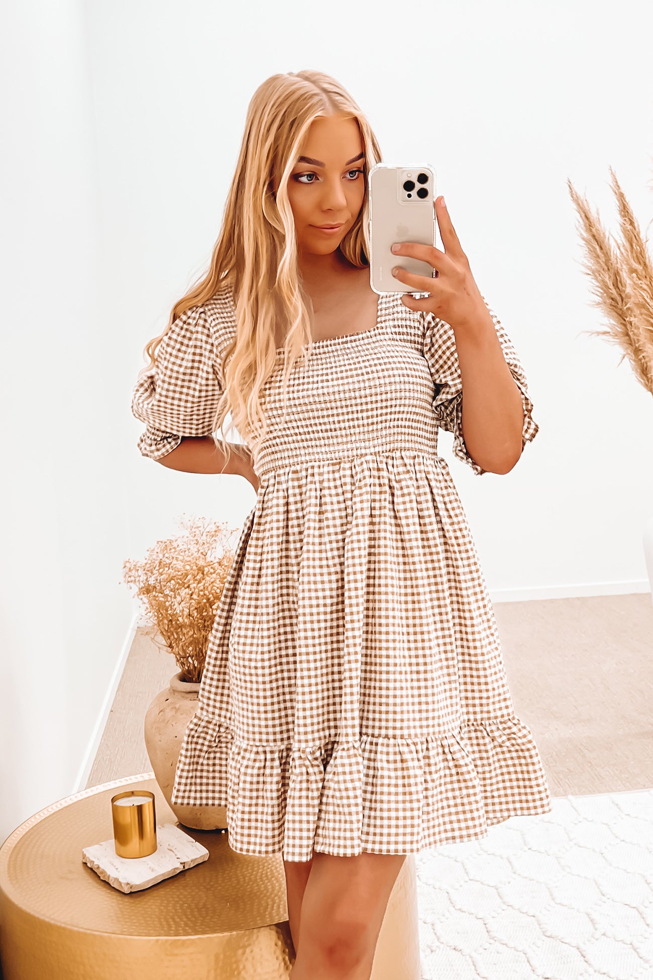 Florence Mini Dress Tan