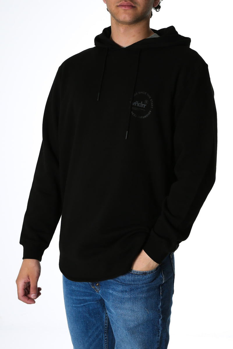 Franchise Curved Hem Hood Sweat Black