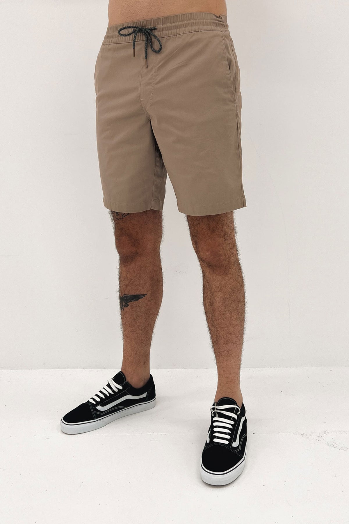 Khaki shorts elastic on sale waist