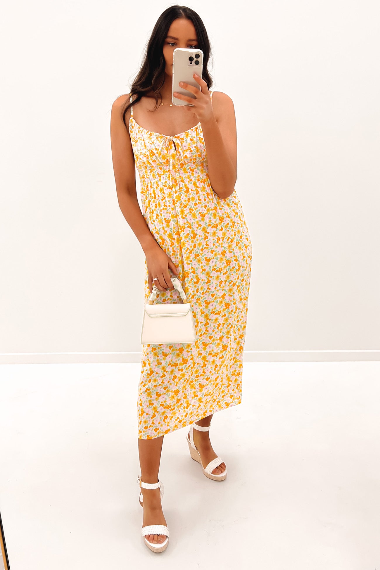 Frida Floral Midi Dress Print