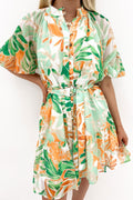 Gabby Mini Dress Green Miami Floral