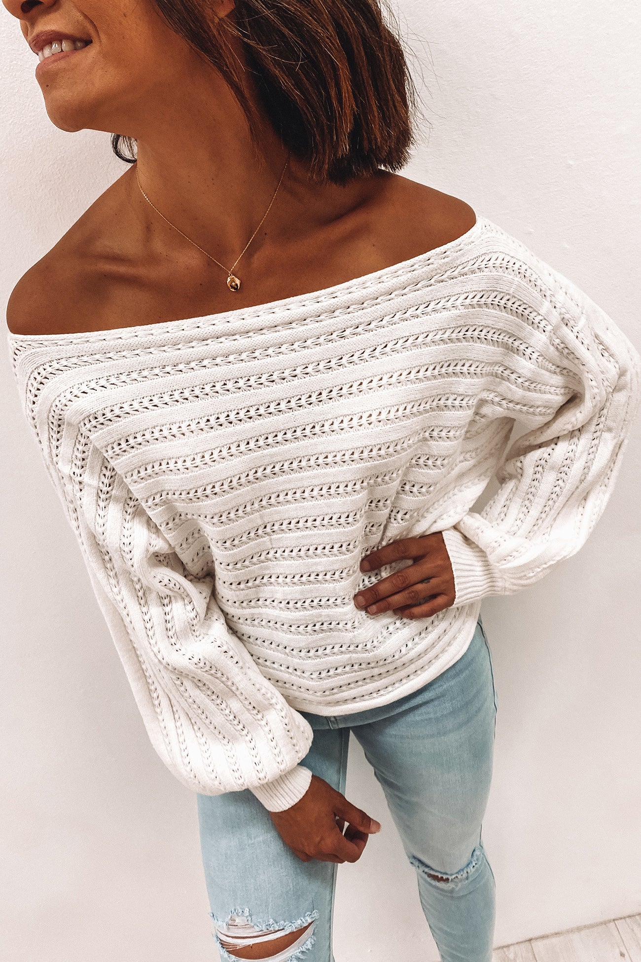 Gemma Knit White