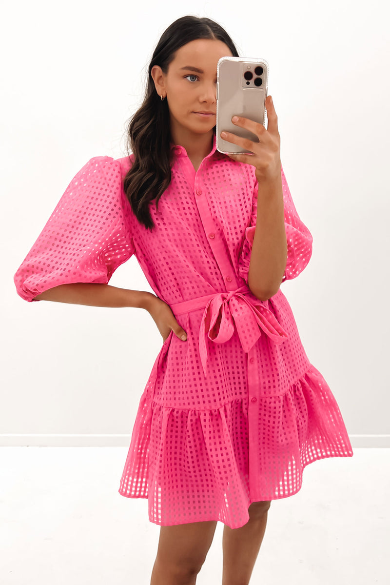 Georgi Mini Dress Hot Pink