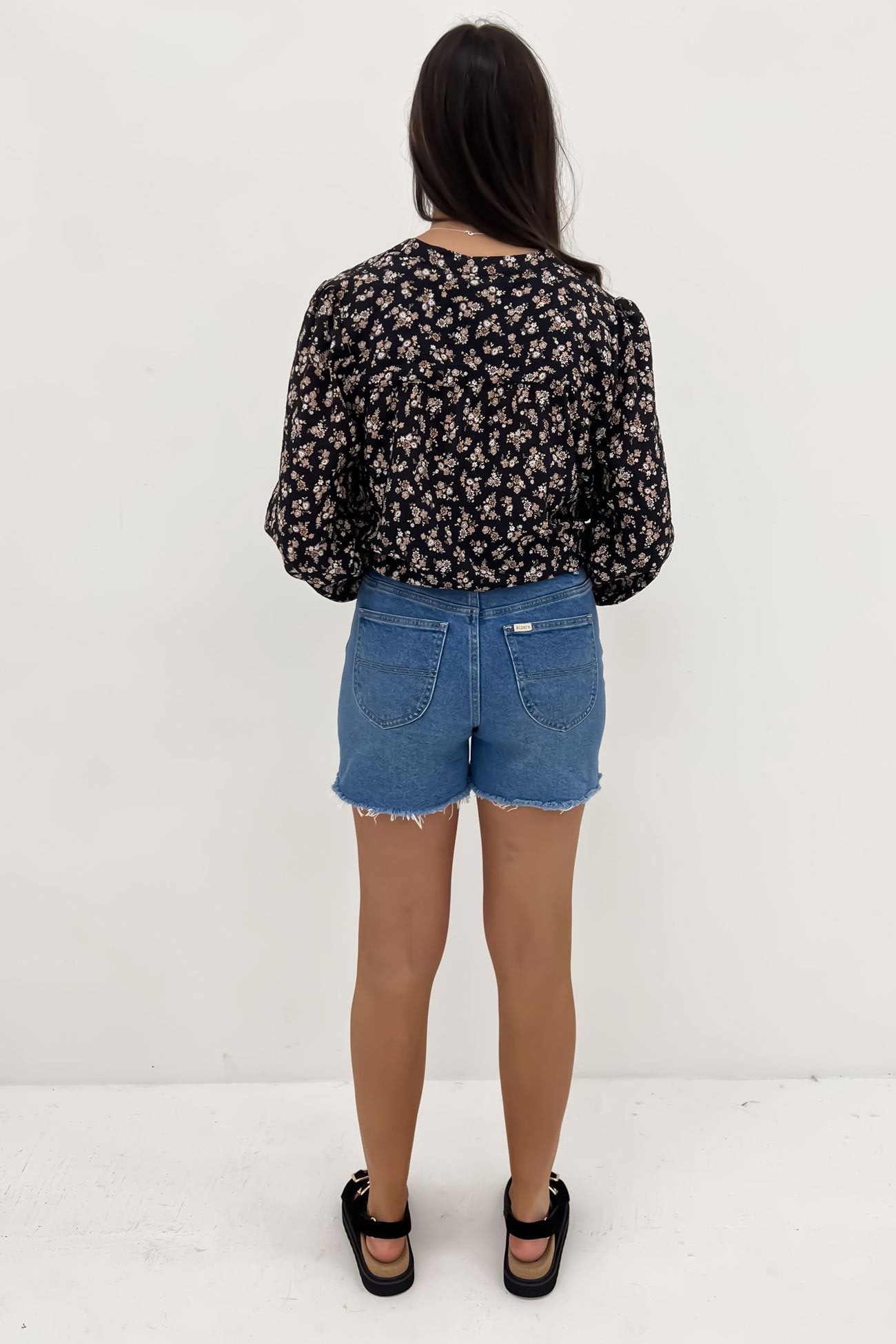 Maya Floral Shirt Black