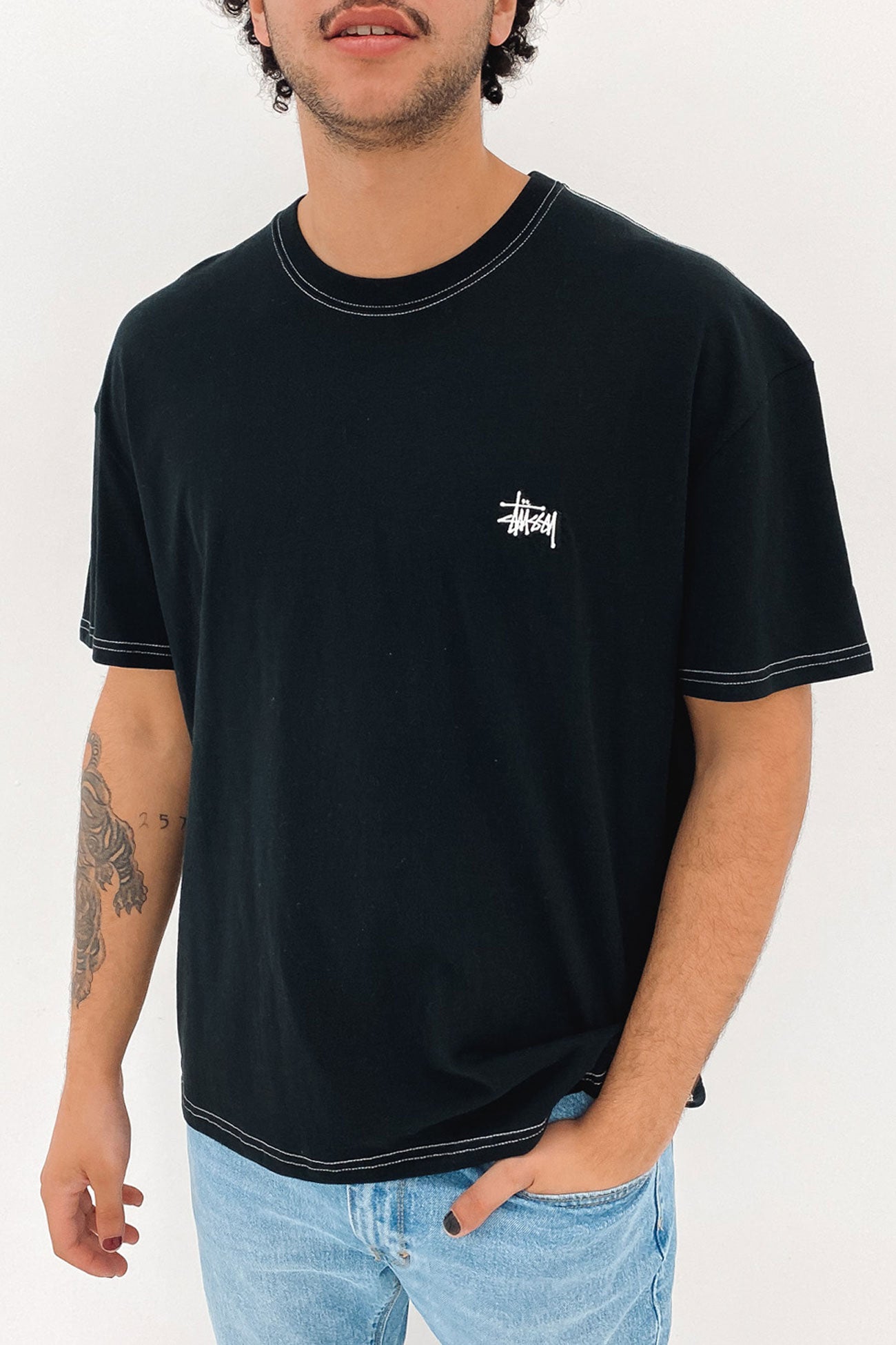 Graffiti Contrast HW Short Sleeve Tee Black