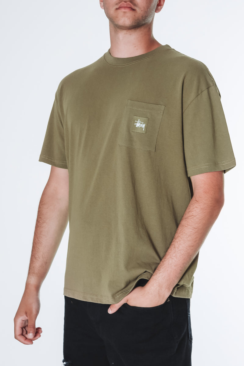 Graffiti Label Short Sleeve Tee Dusty Khaki