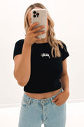 Graffiti Rib Tee Black