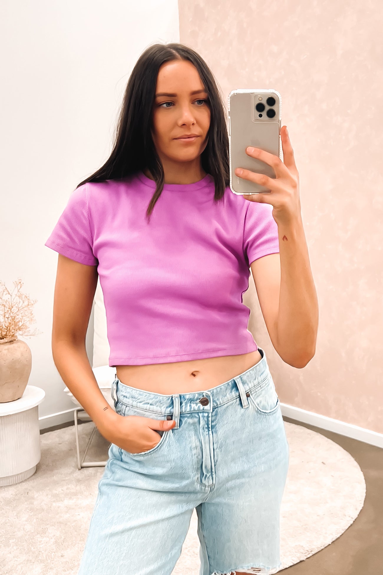 Harlem Rib Tee Plum