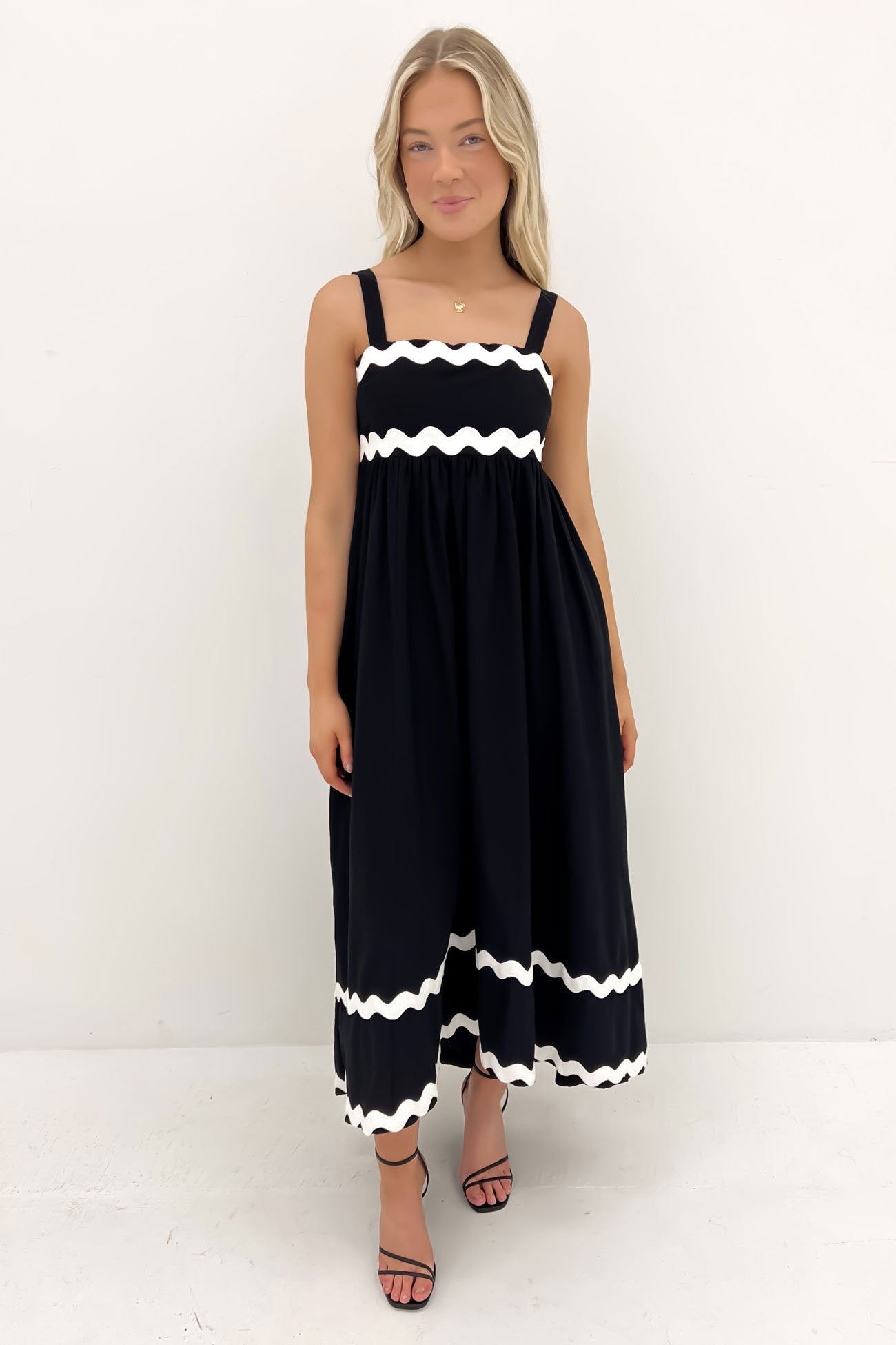 Harvey Midi Dress Black White