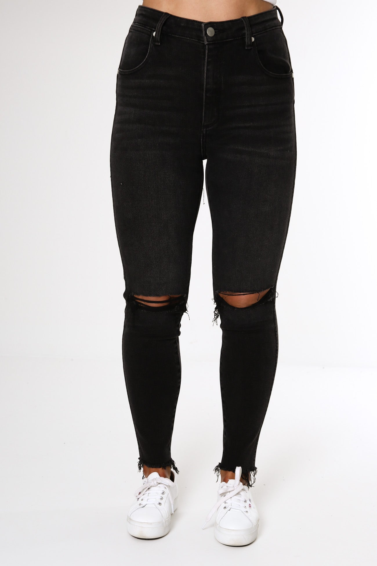 Hi Pin Cropped Jean Backbite Black