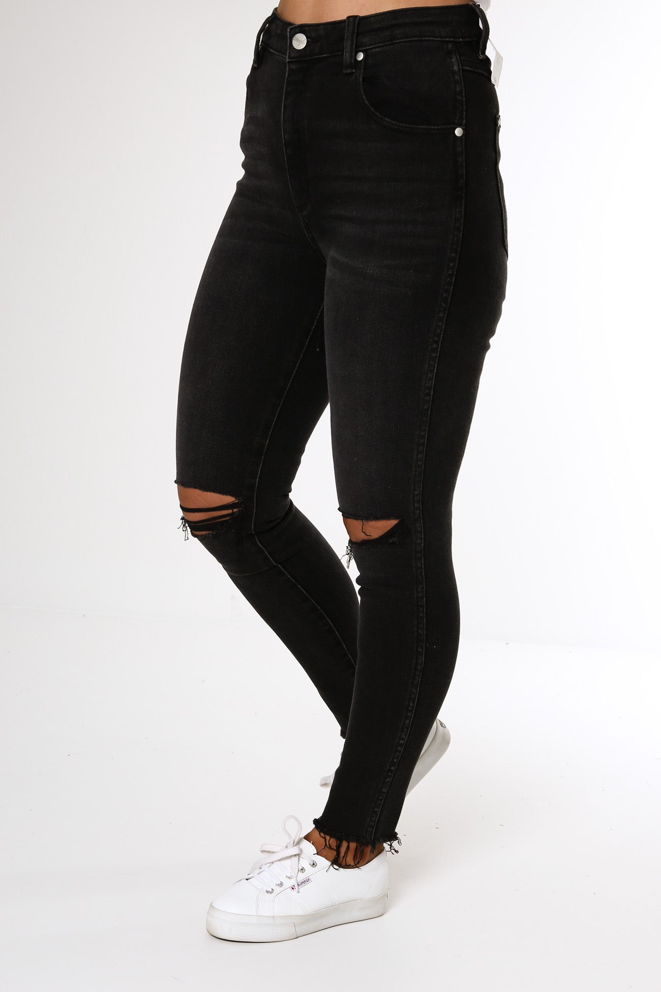 Hi Pin Cropped Jean Backbite Black