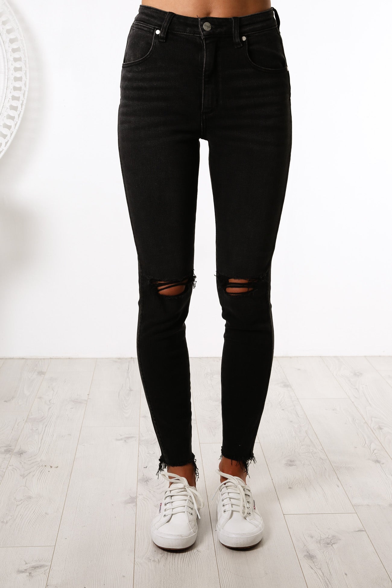 Hi Pin Cropped Jean Backbite Black