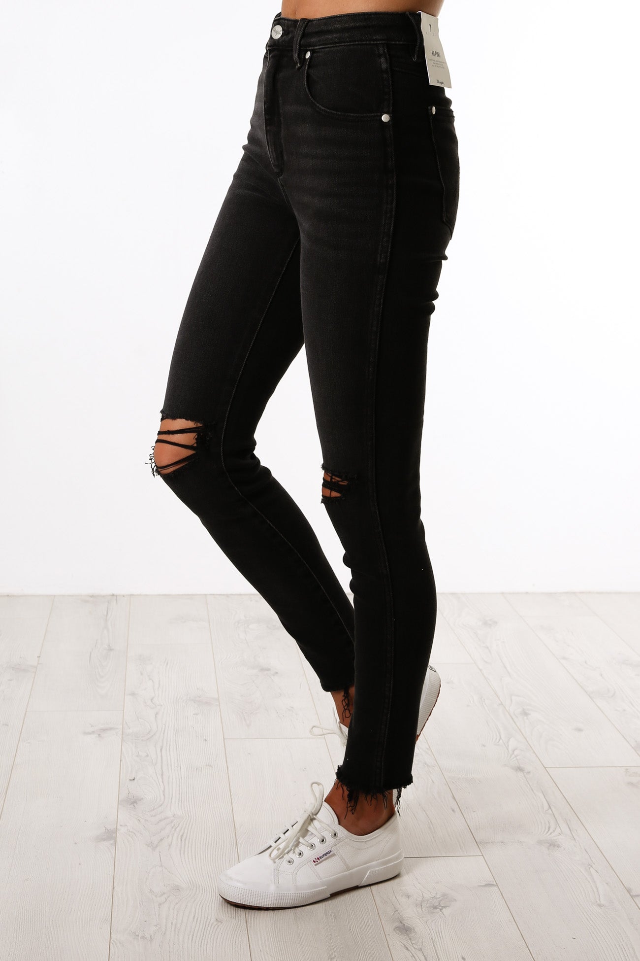 Hi Pin Cropped Jean Backbite Black