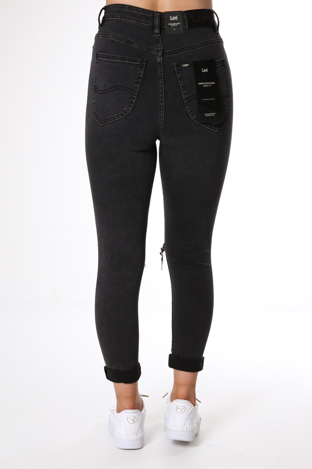 High Licks Crop Skinny Jean Black Rukus