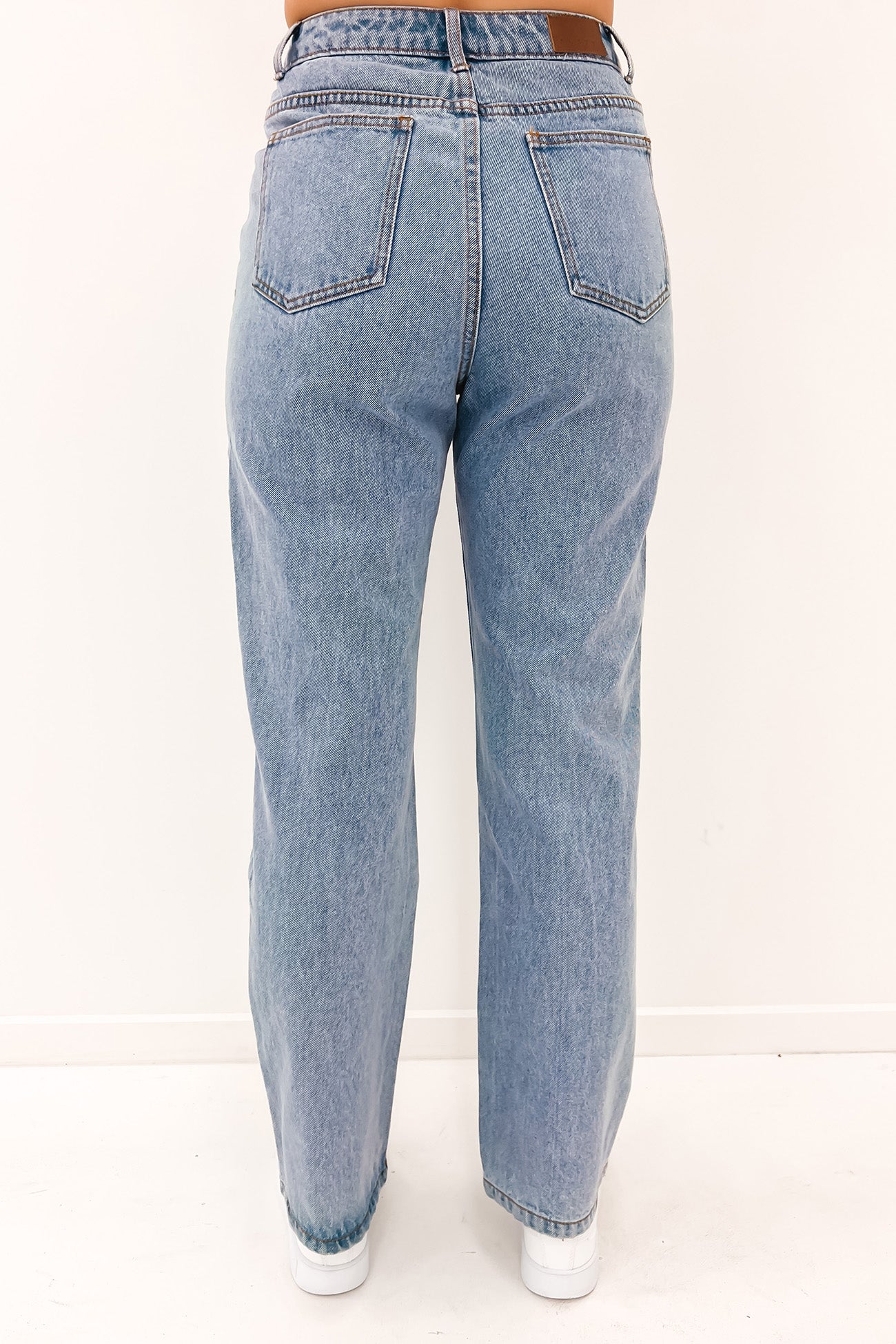 High Wide Straight Leg Jean Blue Lagoon