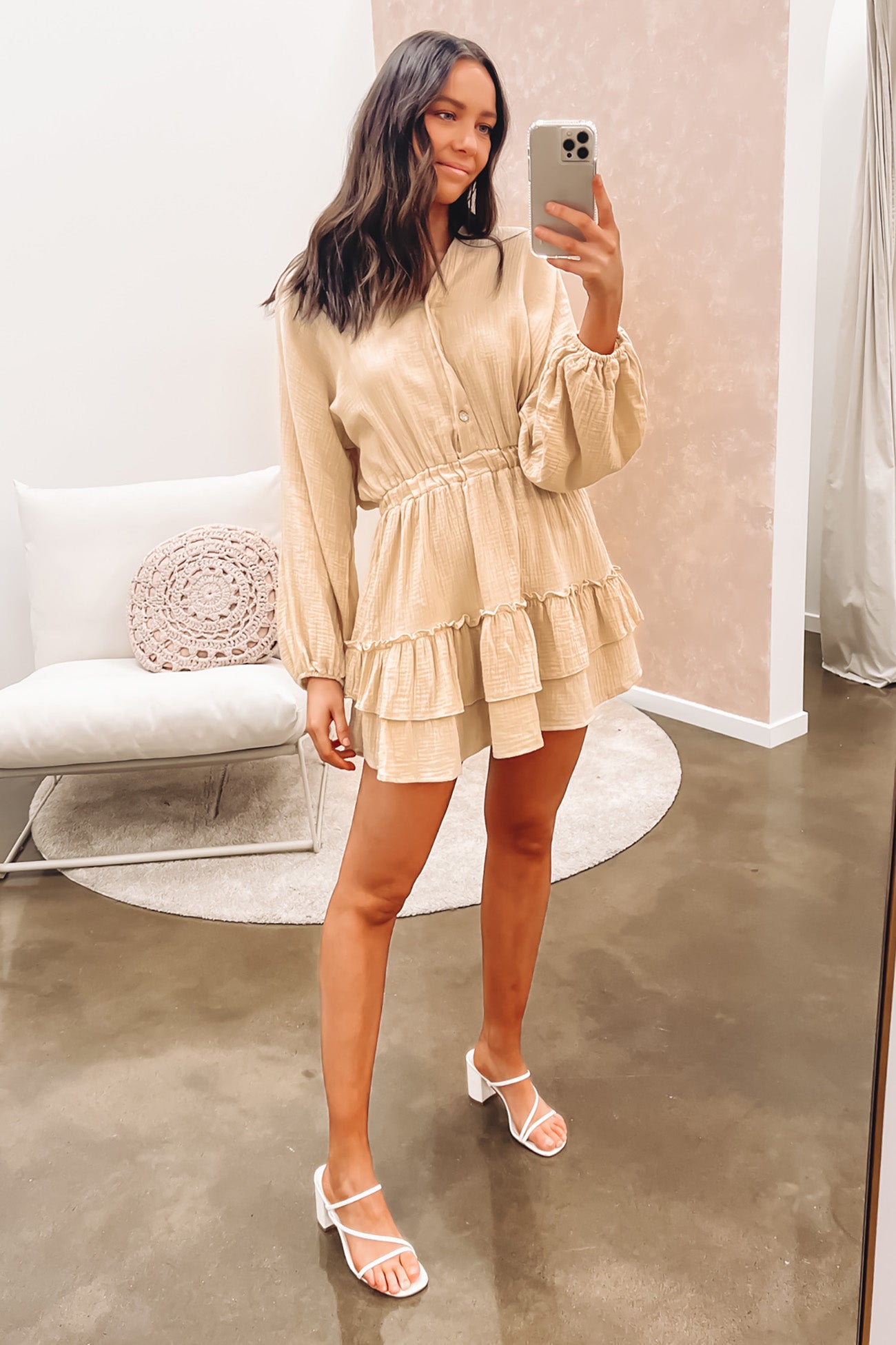 Hyatt Mini Dress Beige