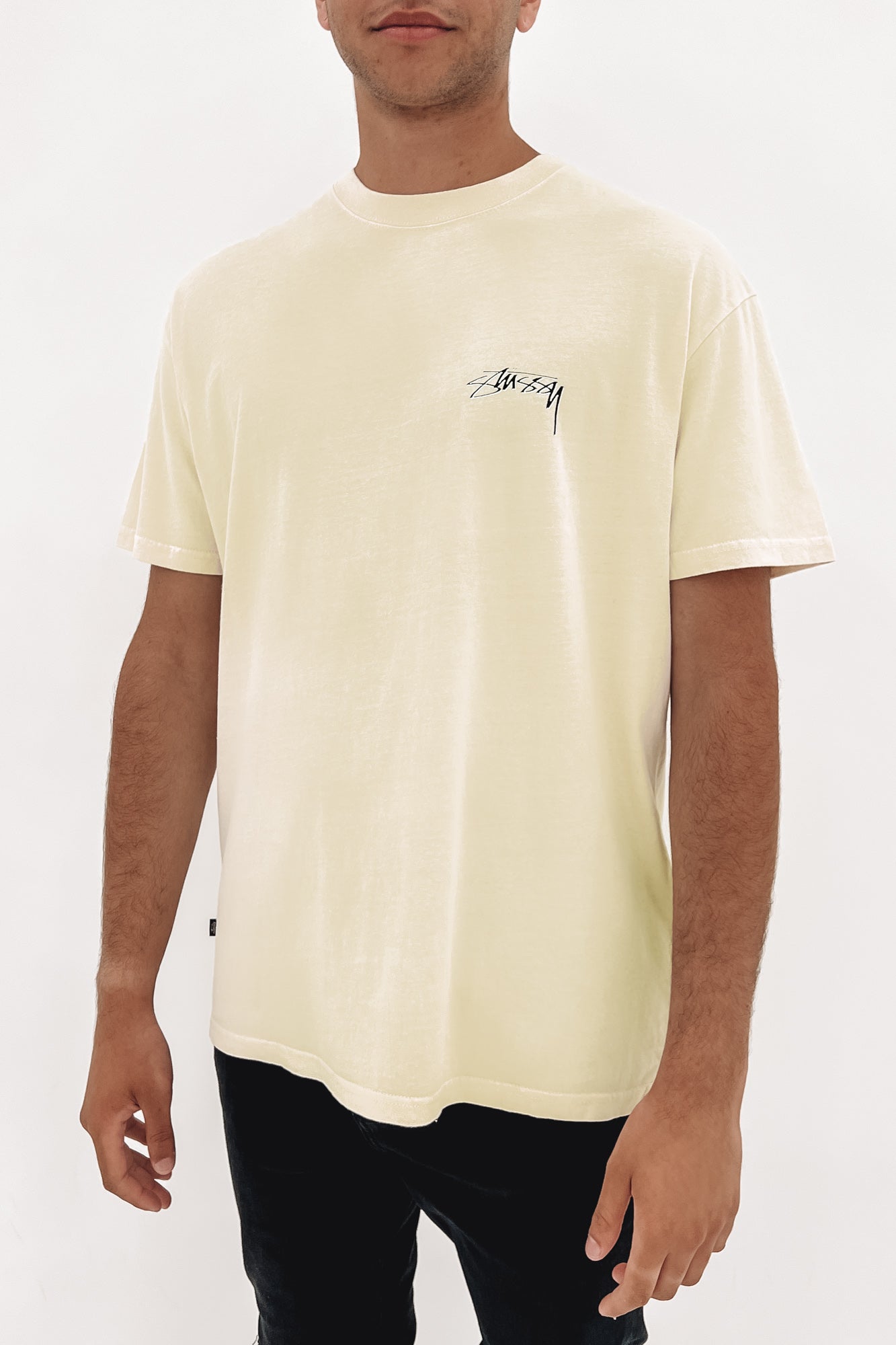 Shadow Script Short Sleeve Tee Pigment Cream