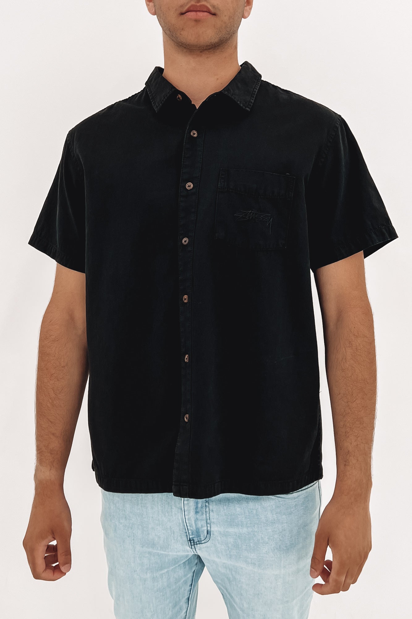 Pigment Pocket Short Sleeve Shirt Pigment Black