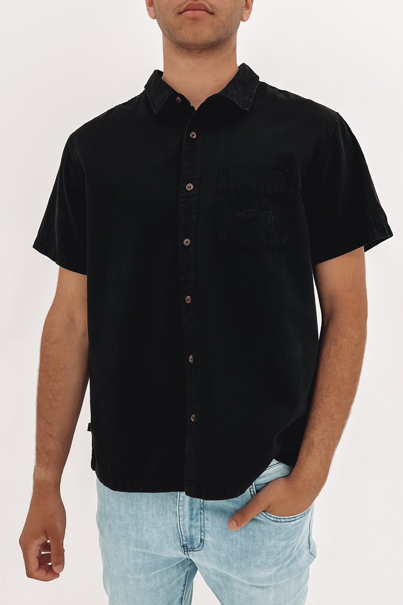 Pigment Pocket Short Sleeve Shirt Pigment Black