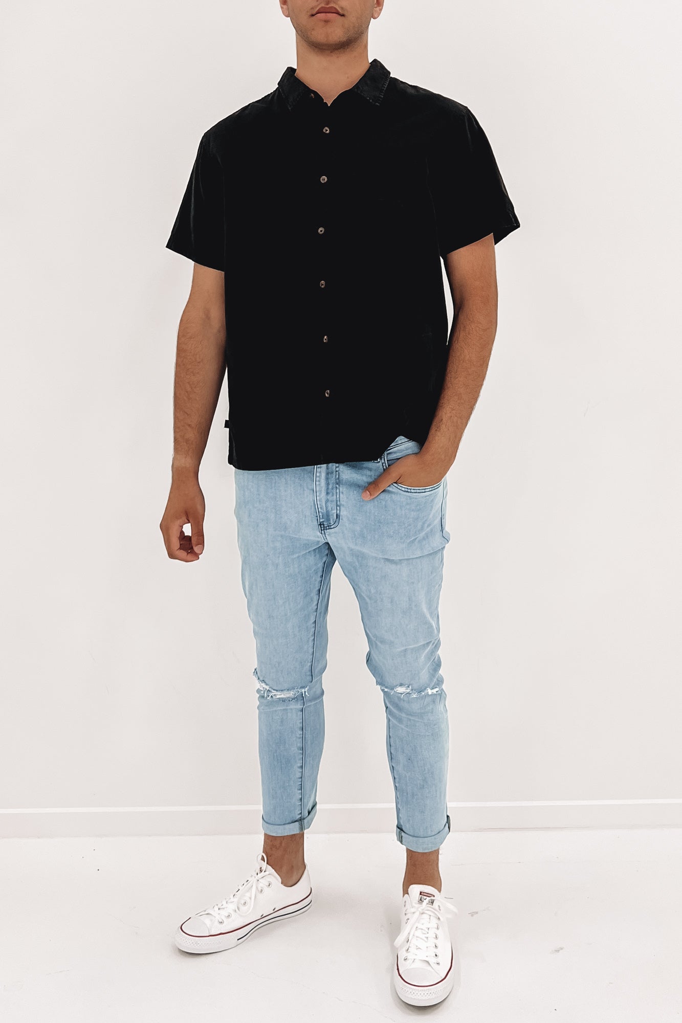 Pigment Pocket Short Sleeve Shirt Pigment Black