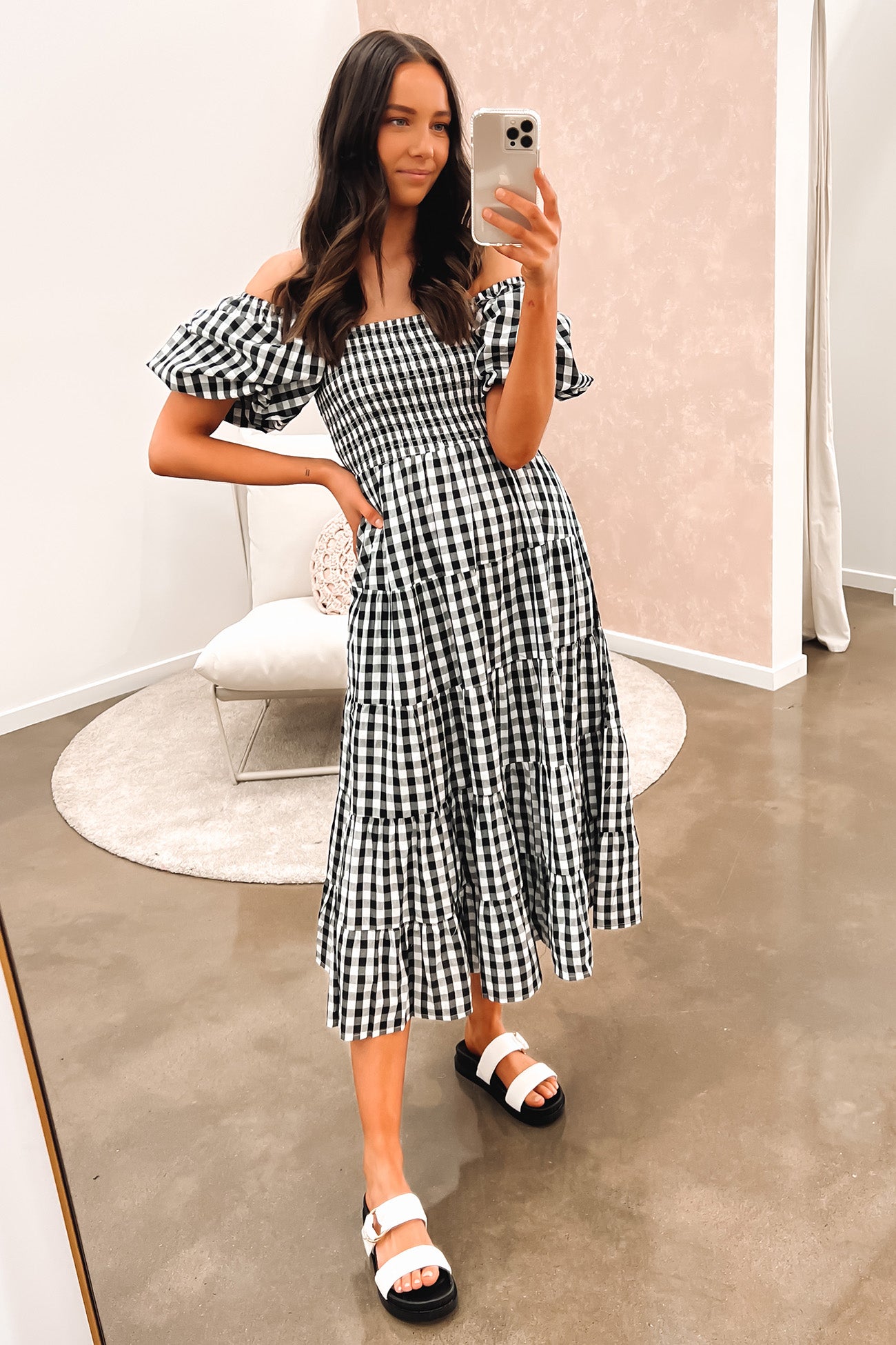 Indy Midi Dress Black Check