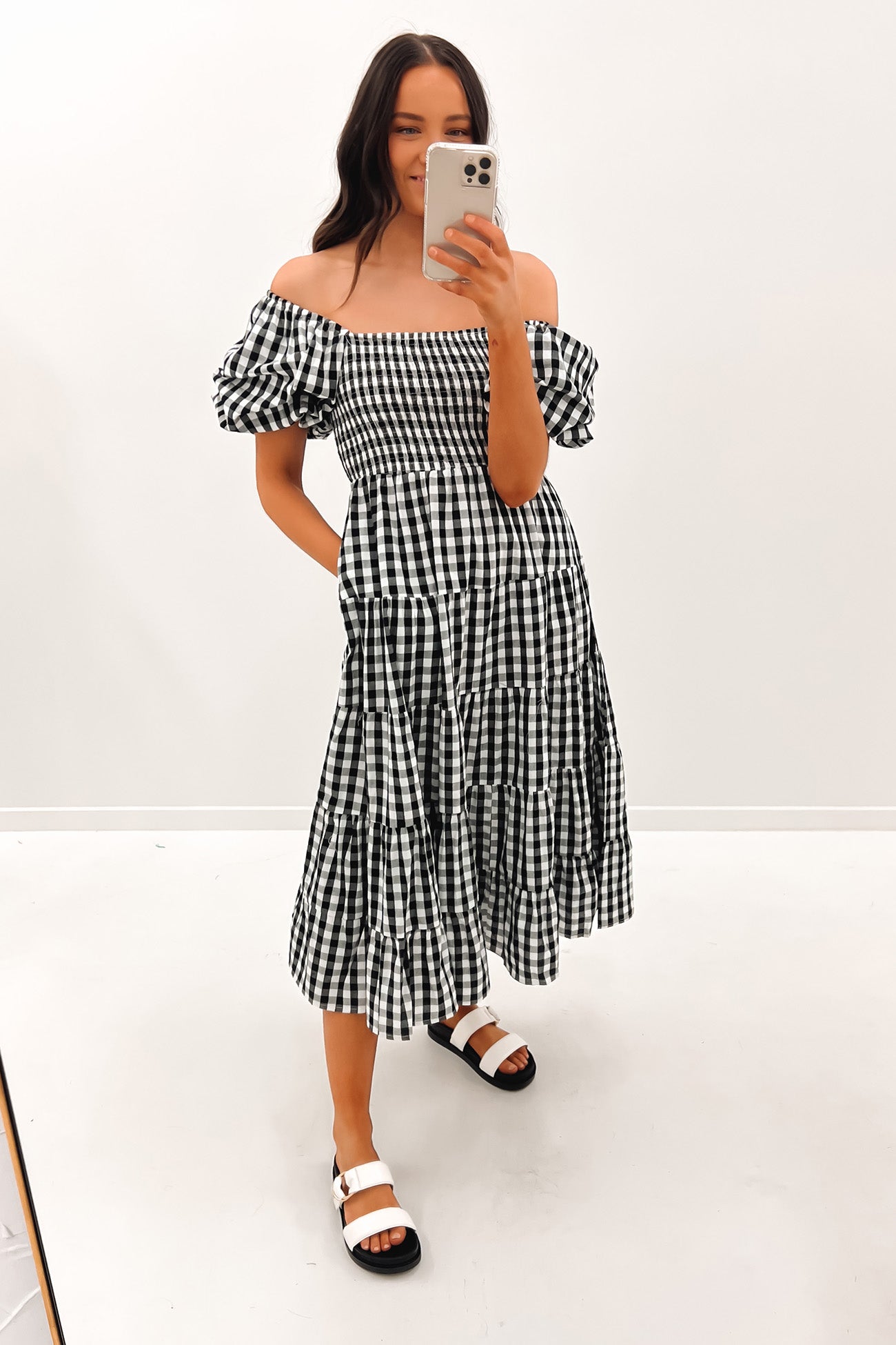 Indy Midi Dress Black Check