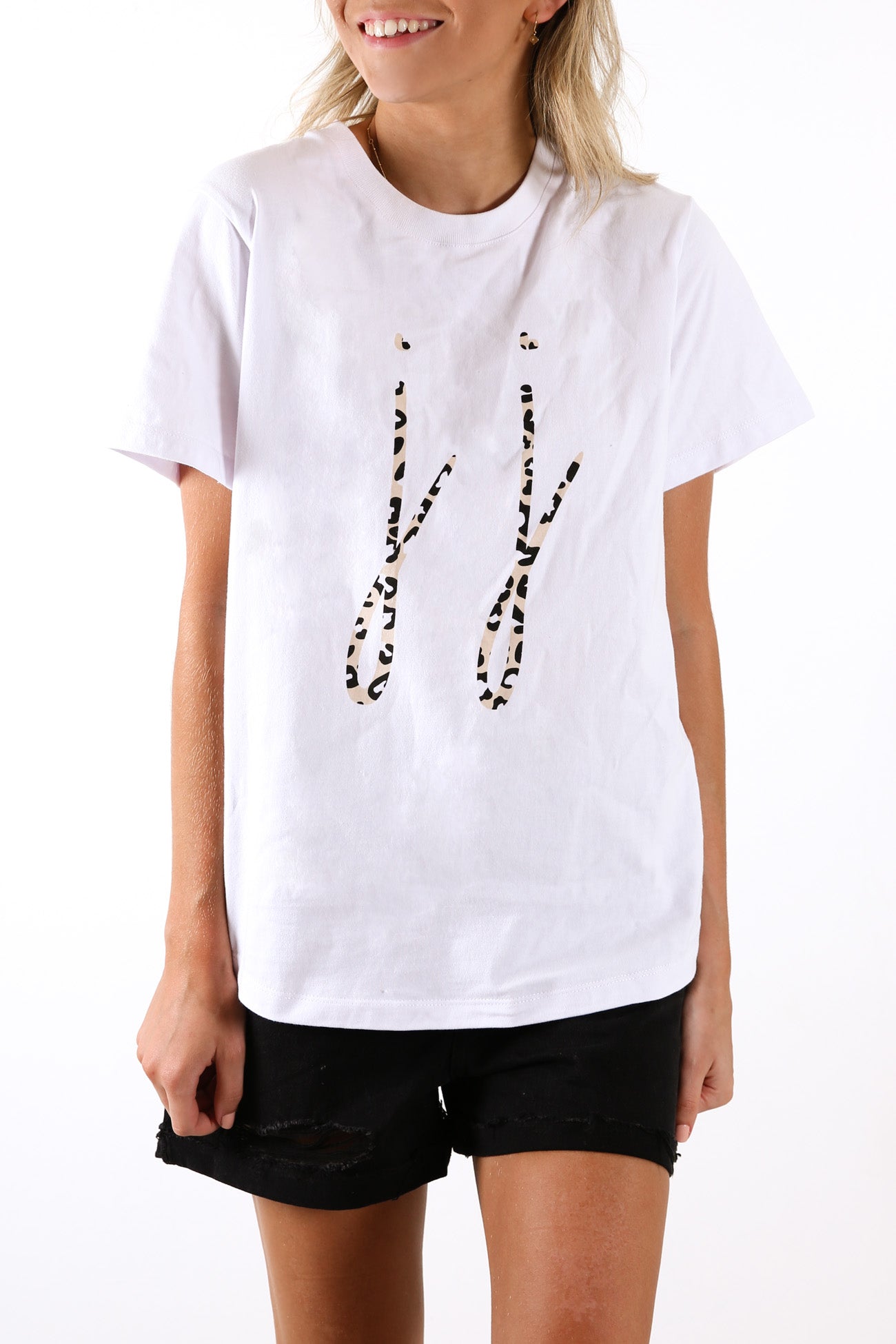 Inspire Tee White Leopard