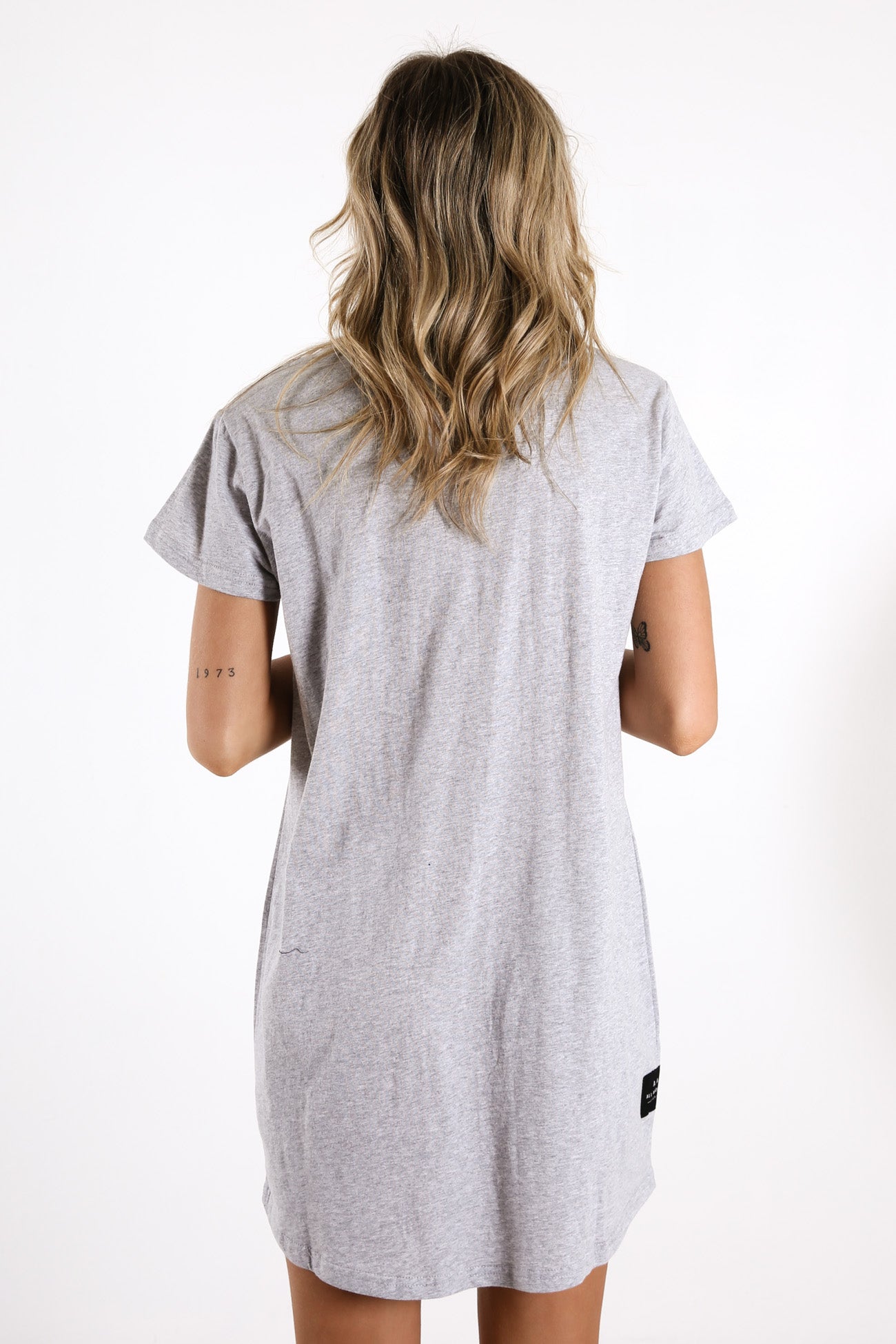 Intrigue Animal Tee Dress Grey Marle