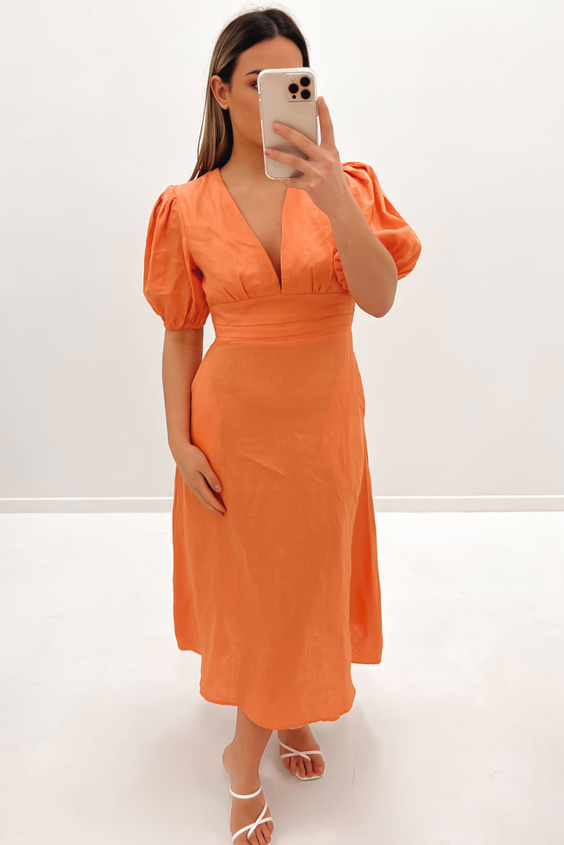 Isabelle Midi Dress Orange