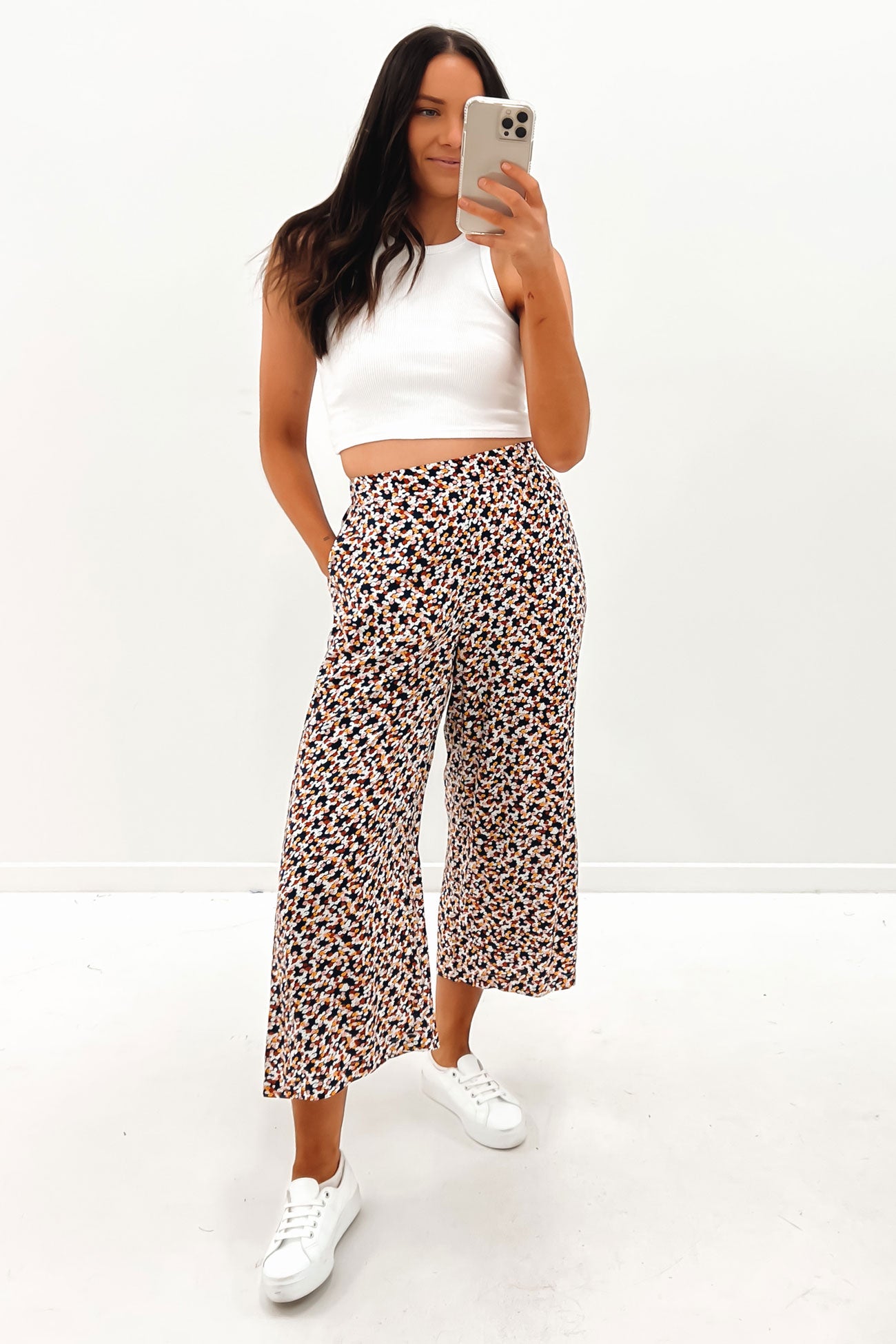 Isobelle Wide Leg Pant Navy Floral Ditsy