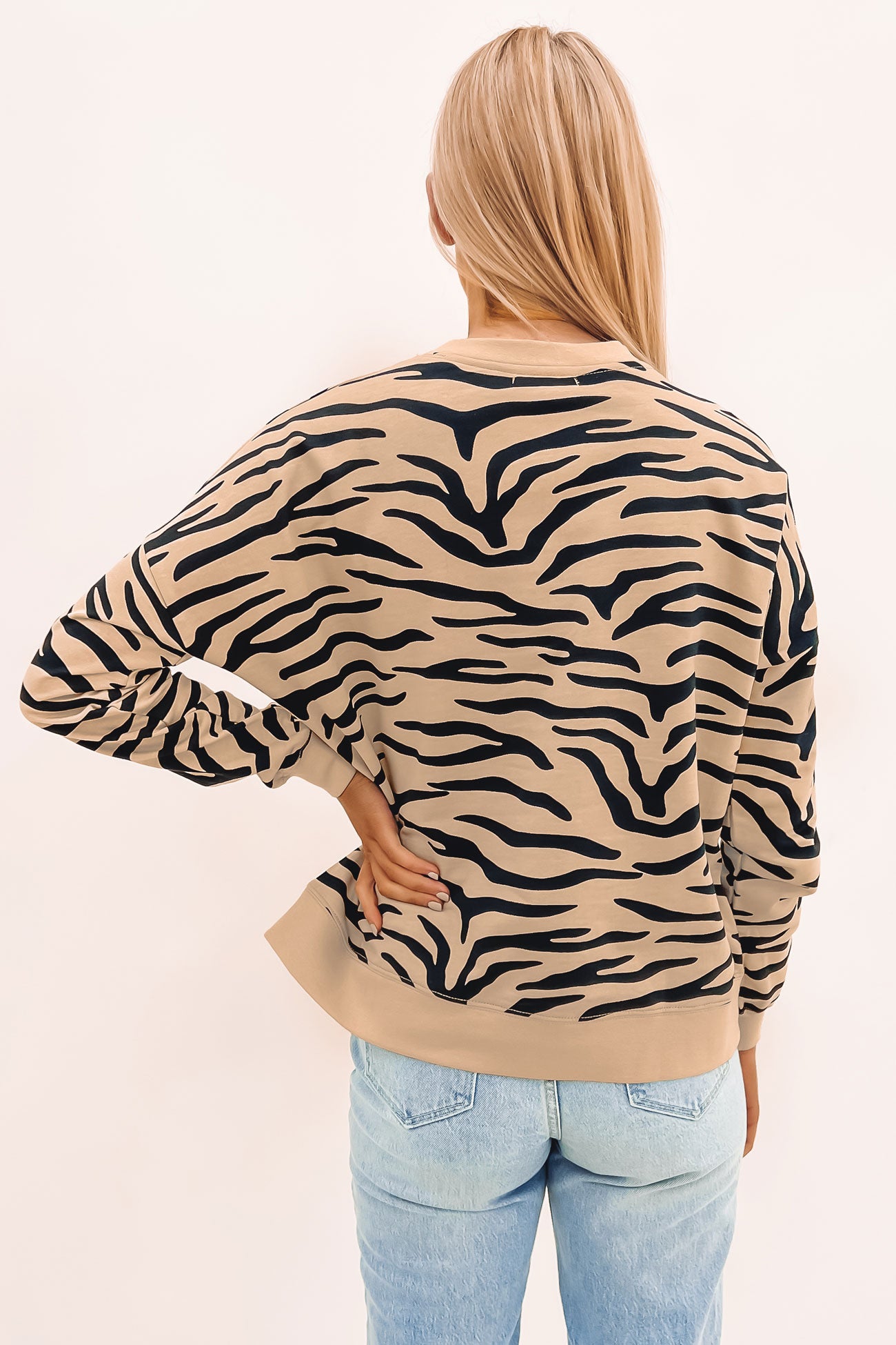 Izzy Sweater Taupe Zebra