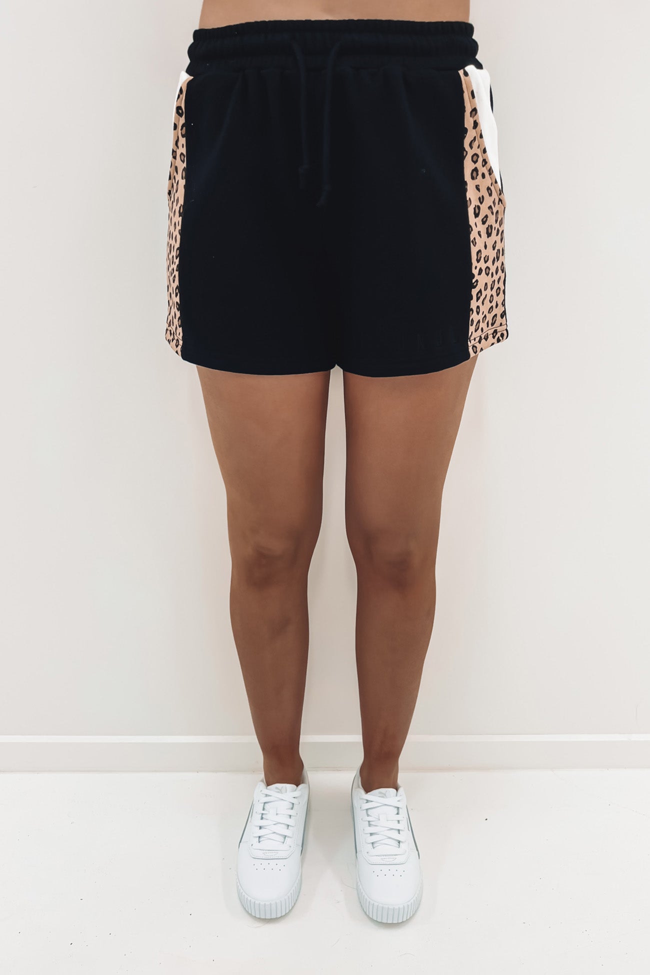 JNJL Leopard Panel Short Black