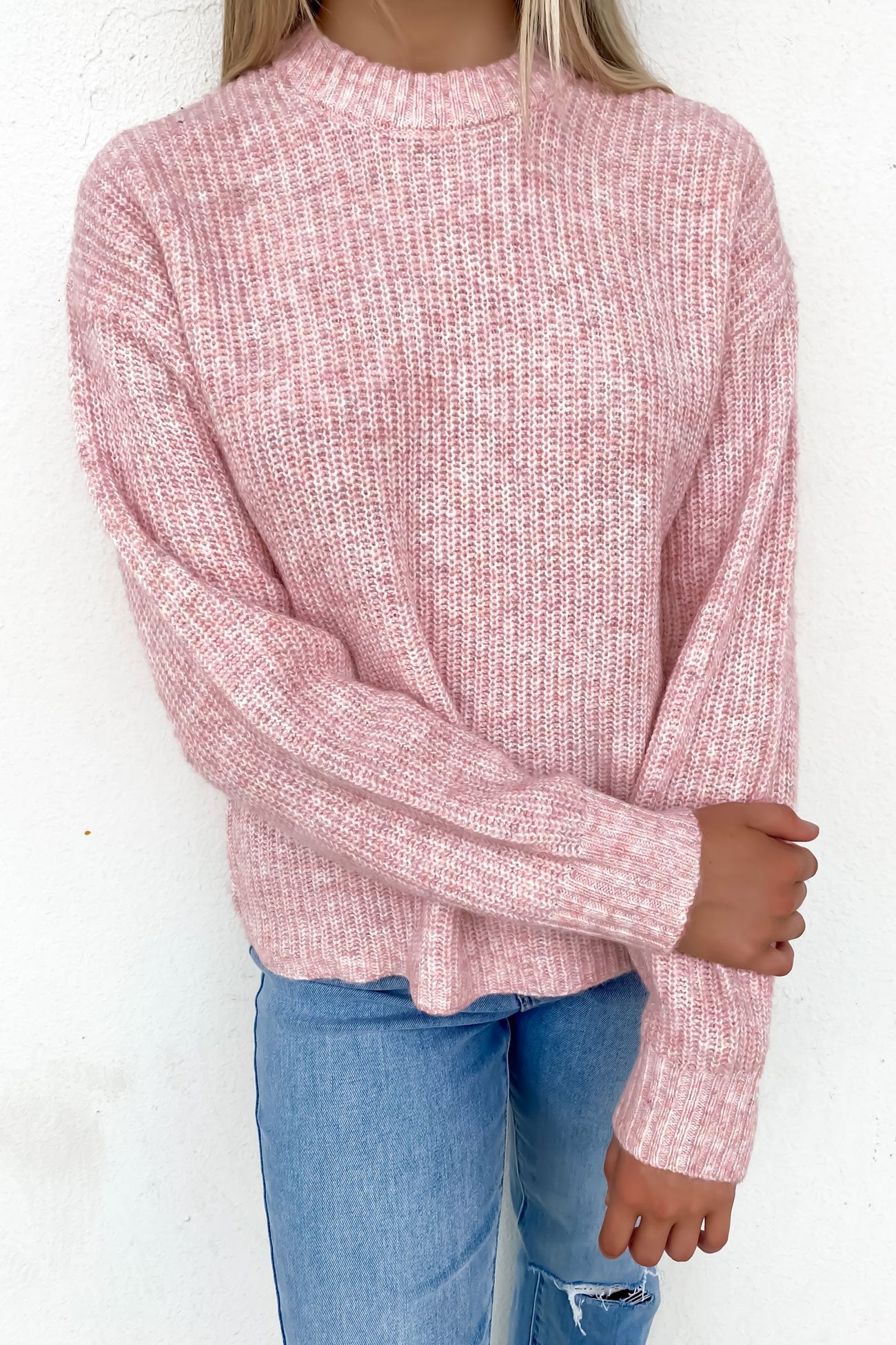 Joey Knit Crew Pink