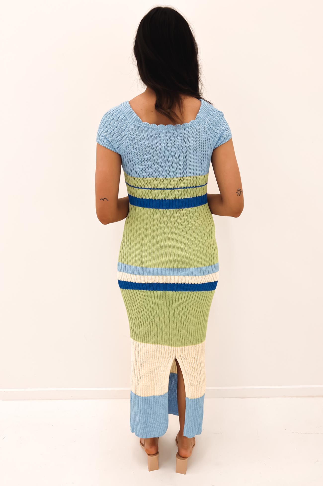 Johanna Knit Dress Blue Green