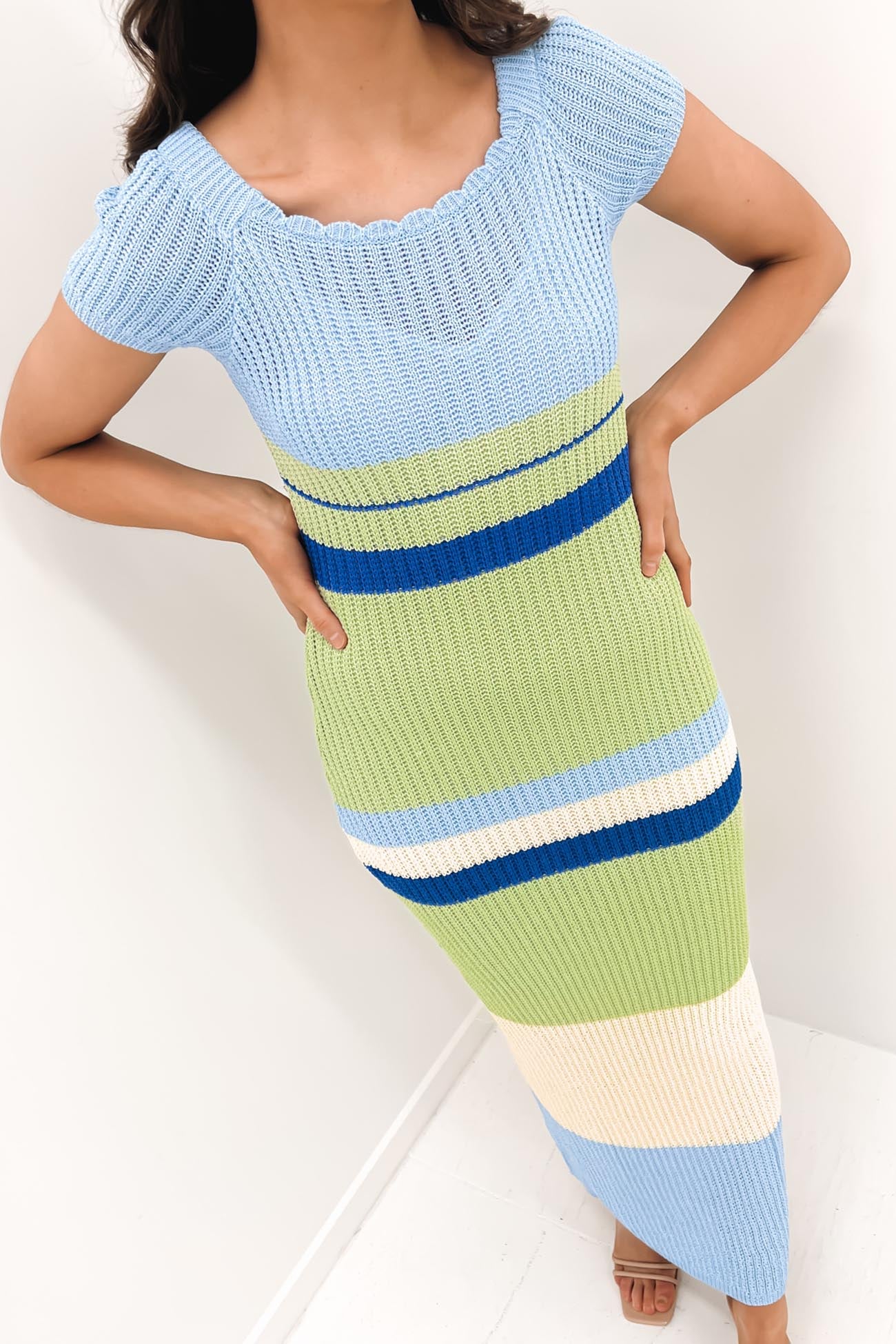 Johanna Knit Dress Blue Green