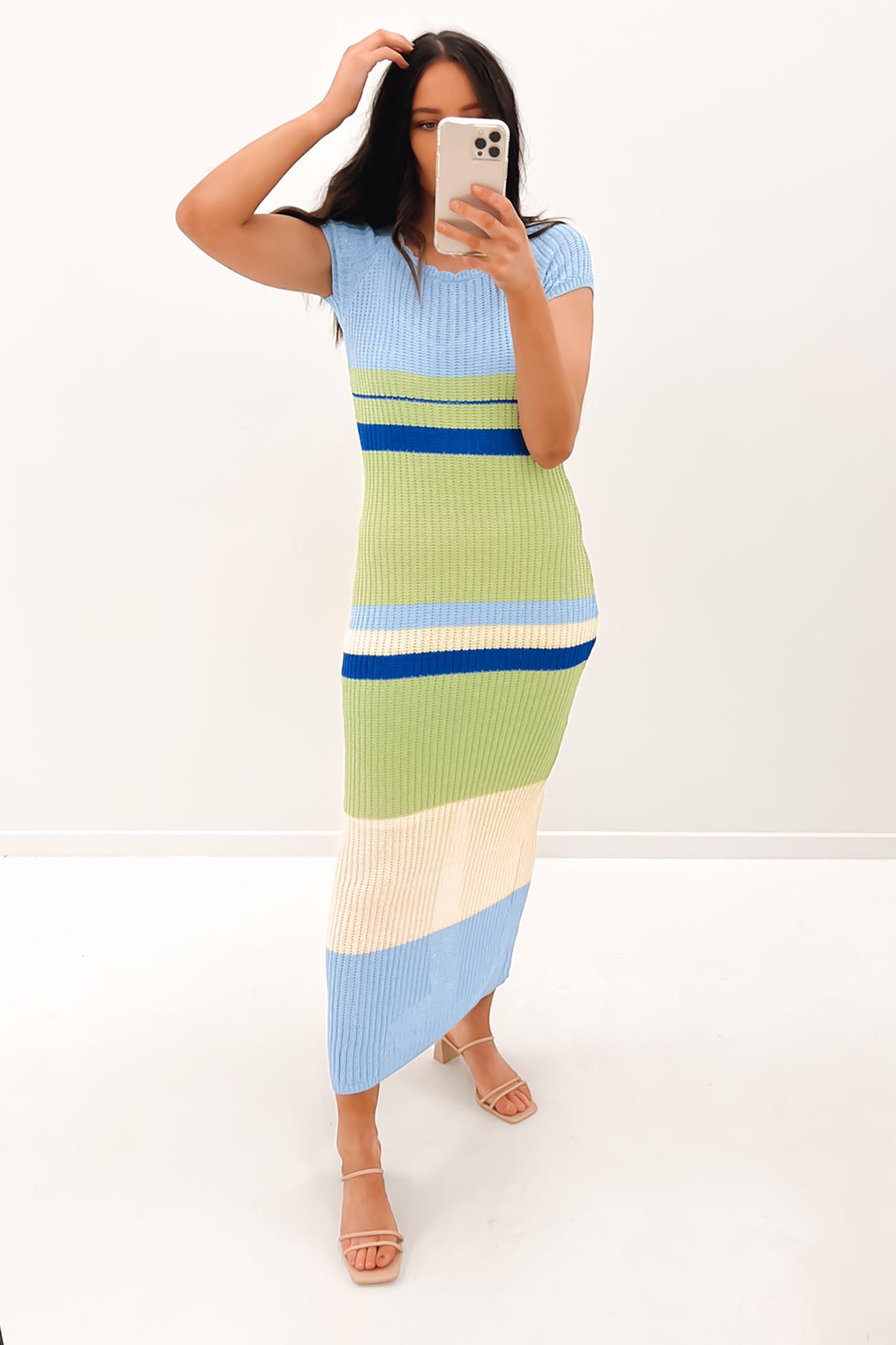 Johanna Knit Dress Blue Green