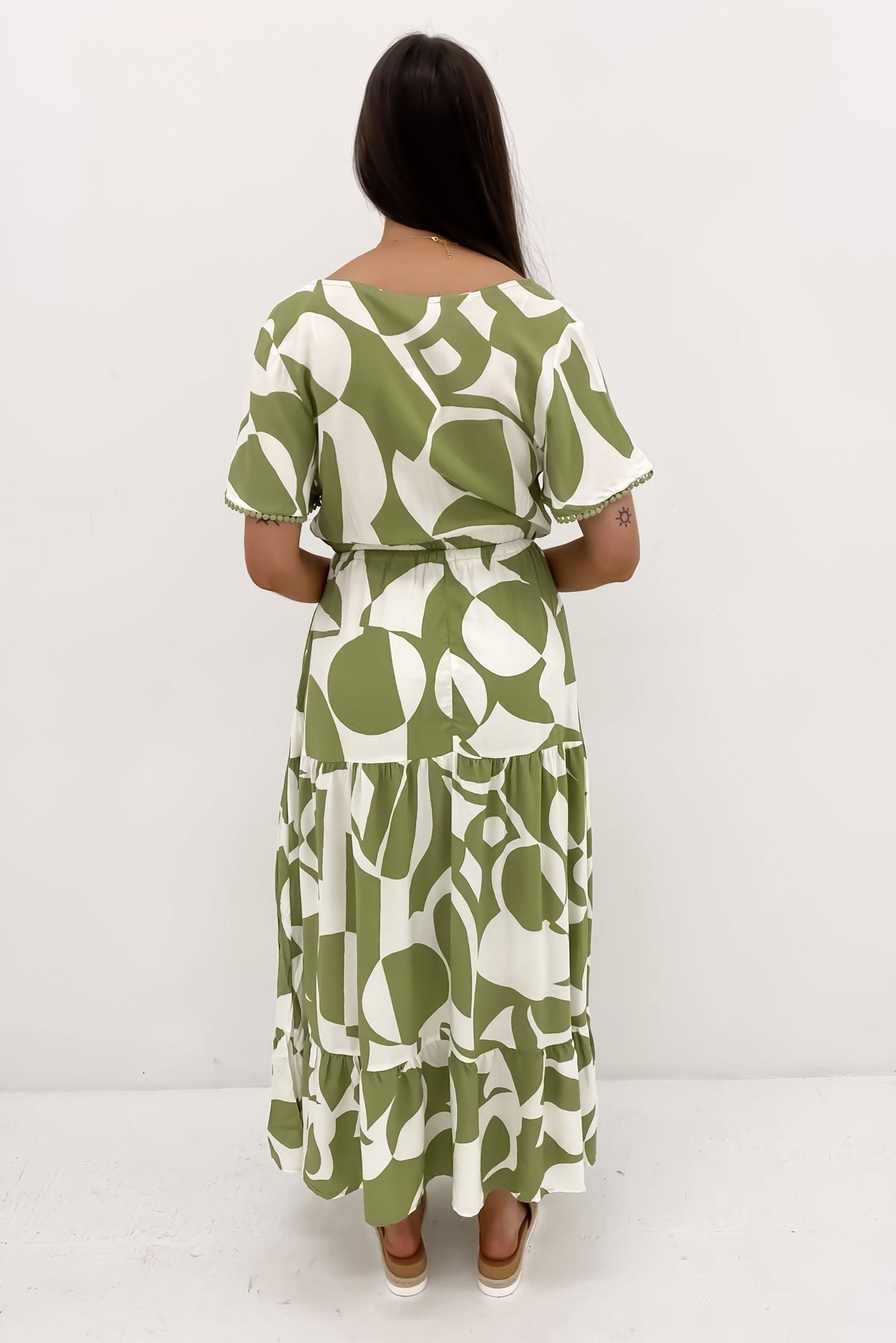 Jonathan Maxi Dress Sage Abstract