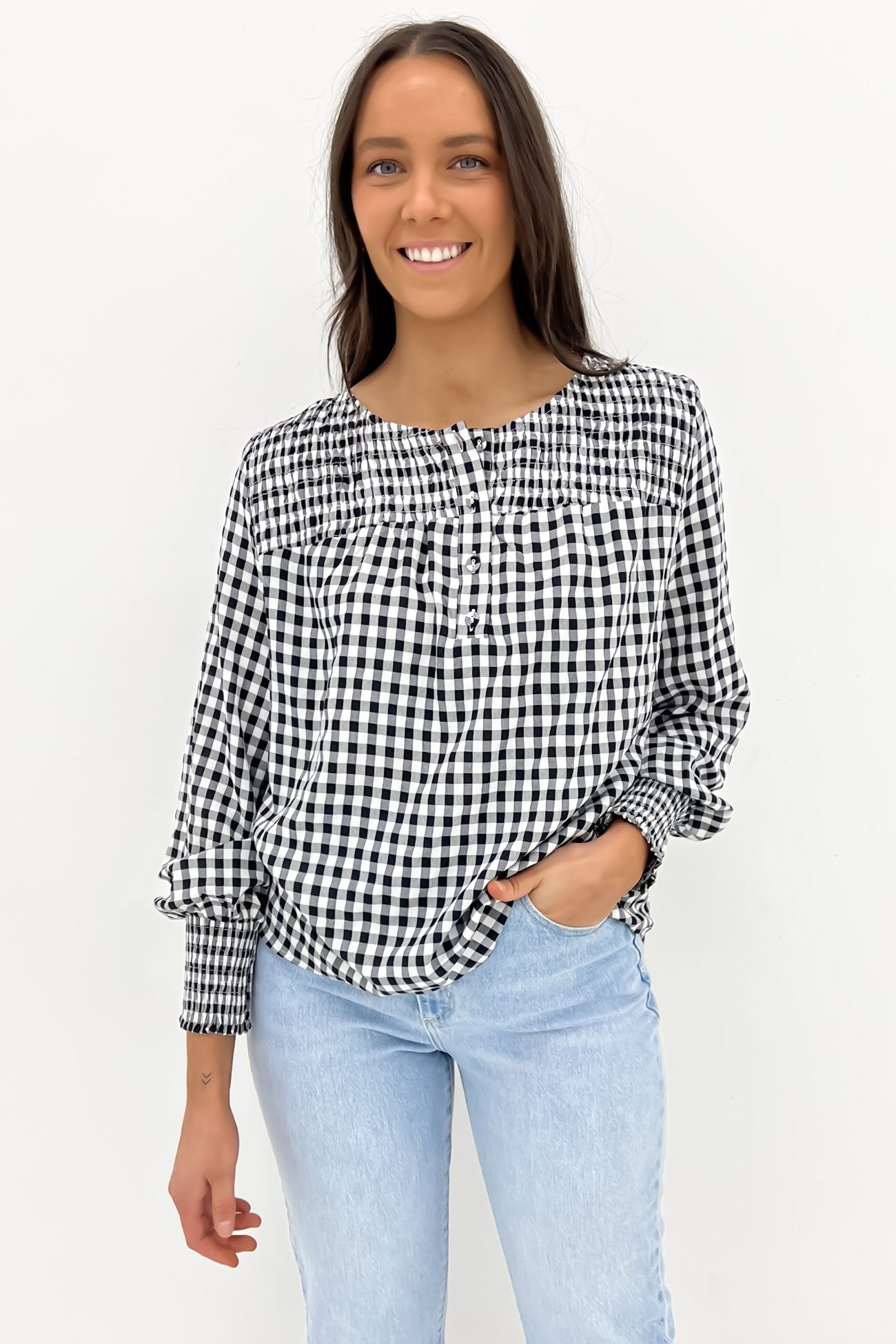 Jovie Top Black Gingham