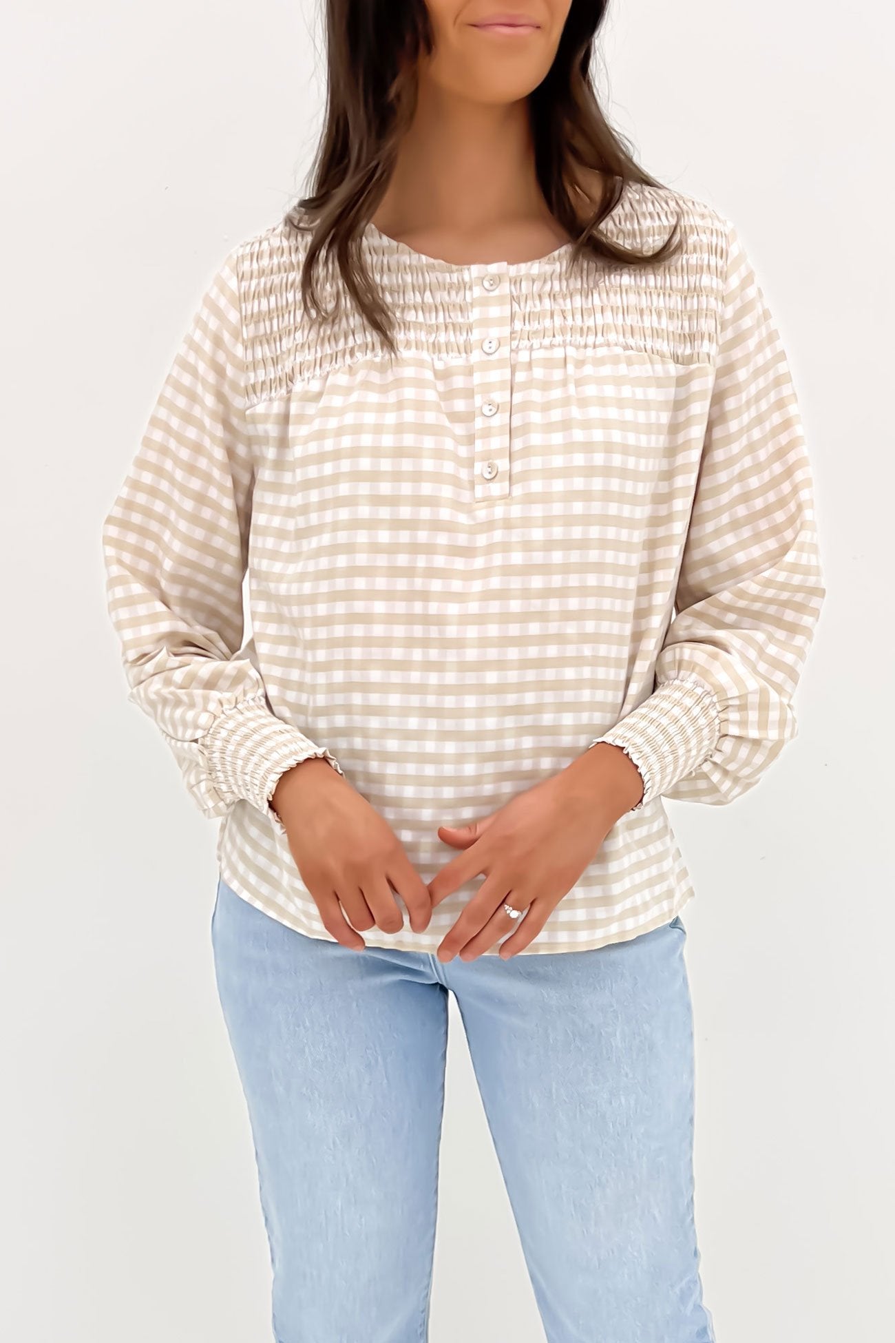 Jovie Top Latte Gingham