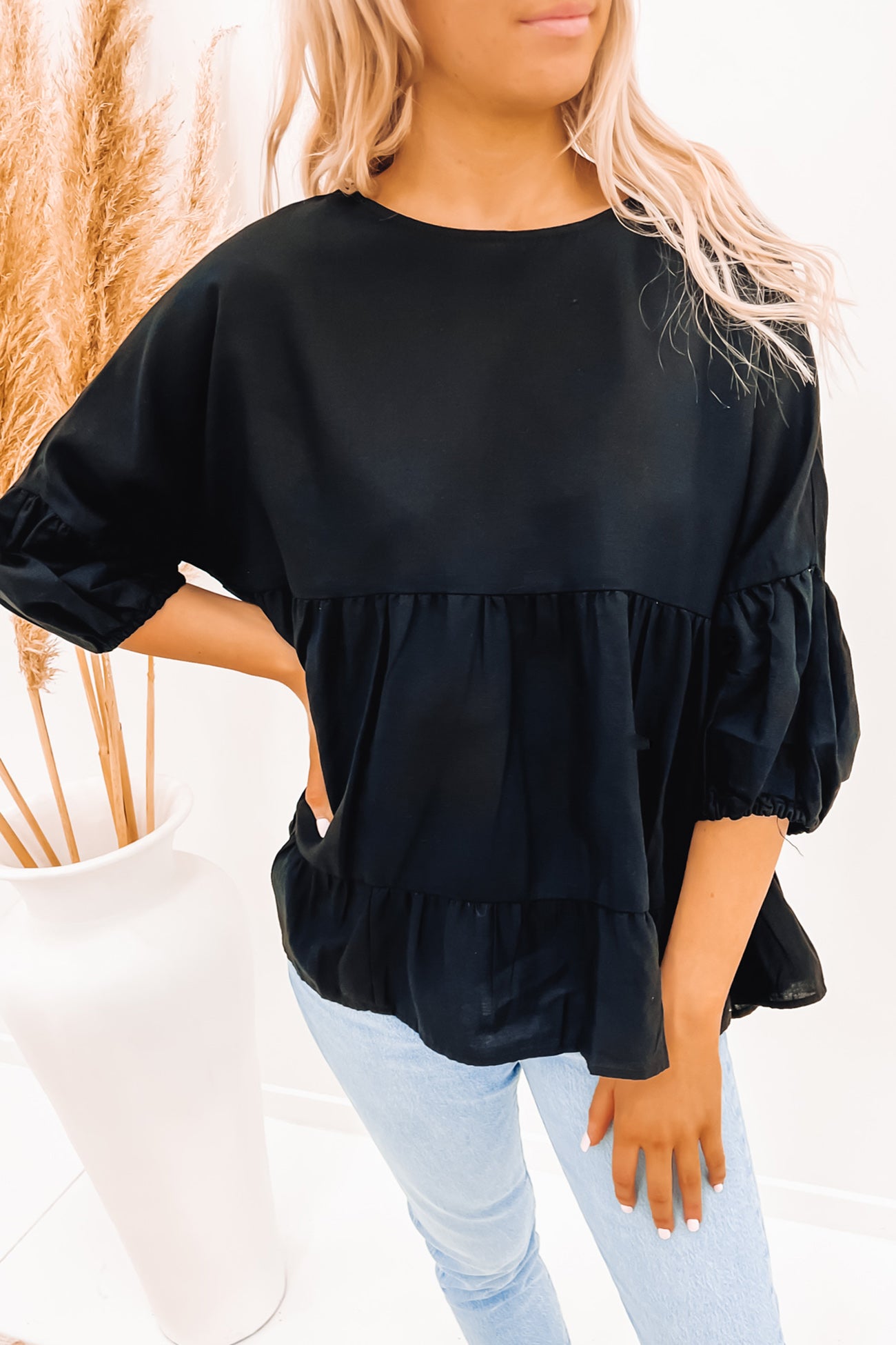 Kasia Tiered Top Black