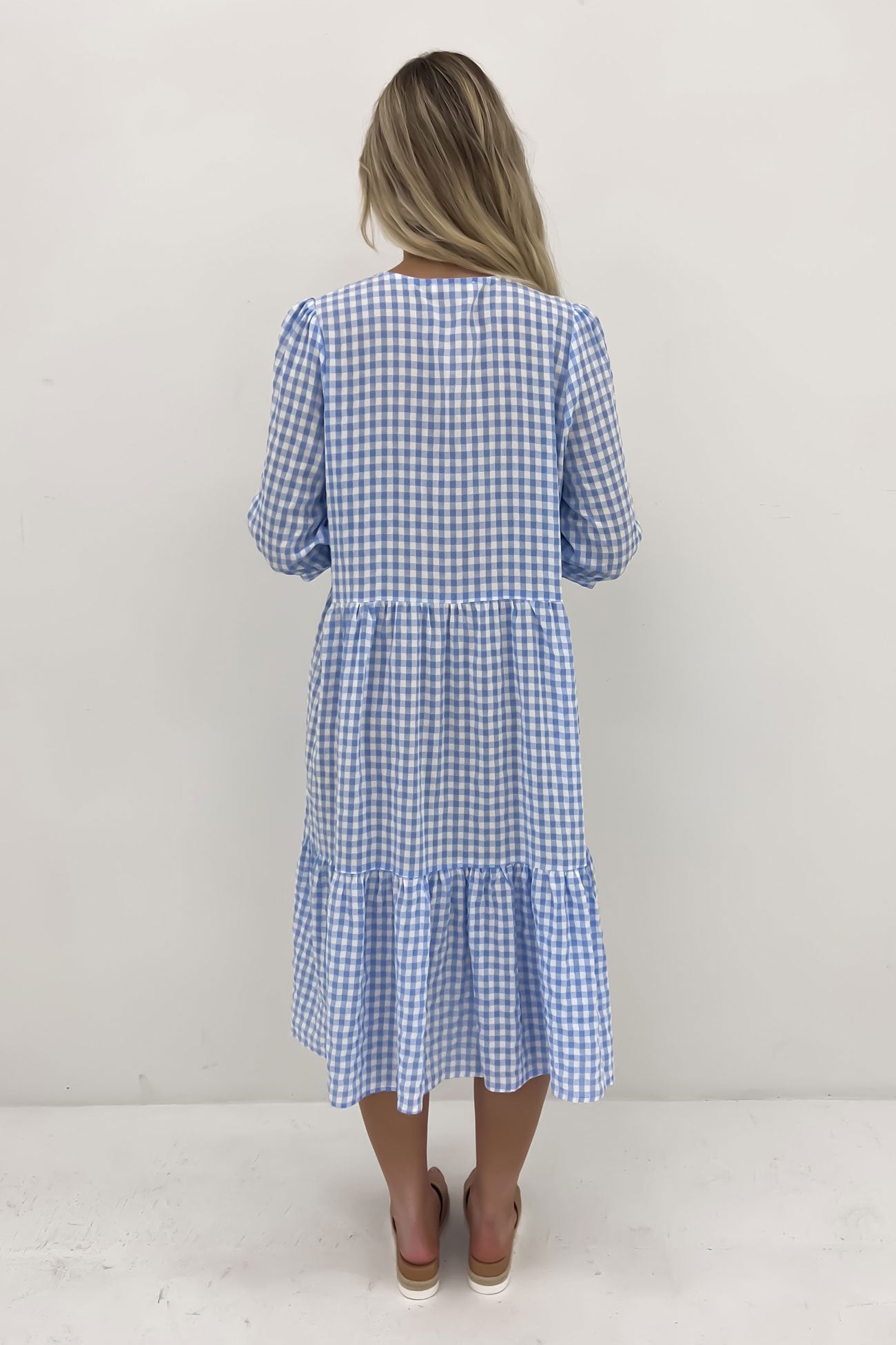 Kaylah Midi Dress Blue Gingham