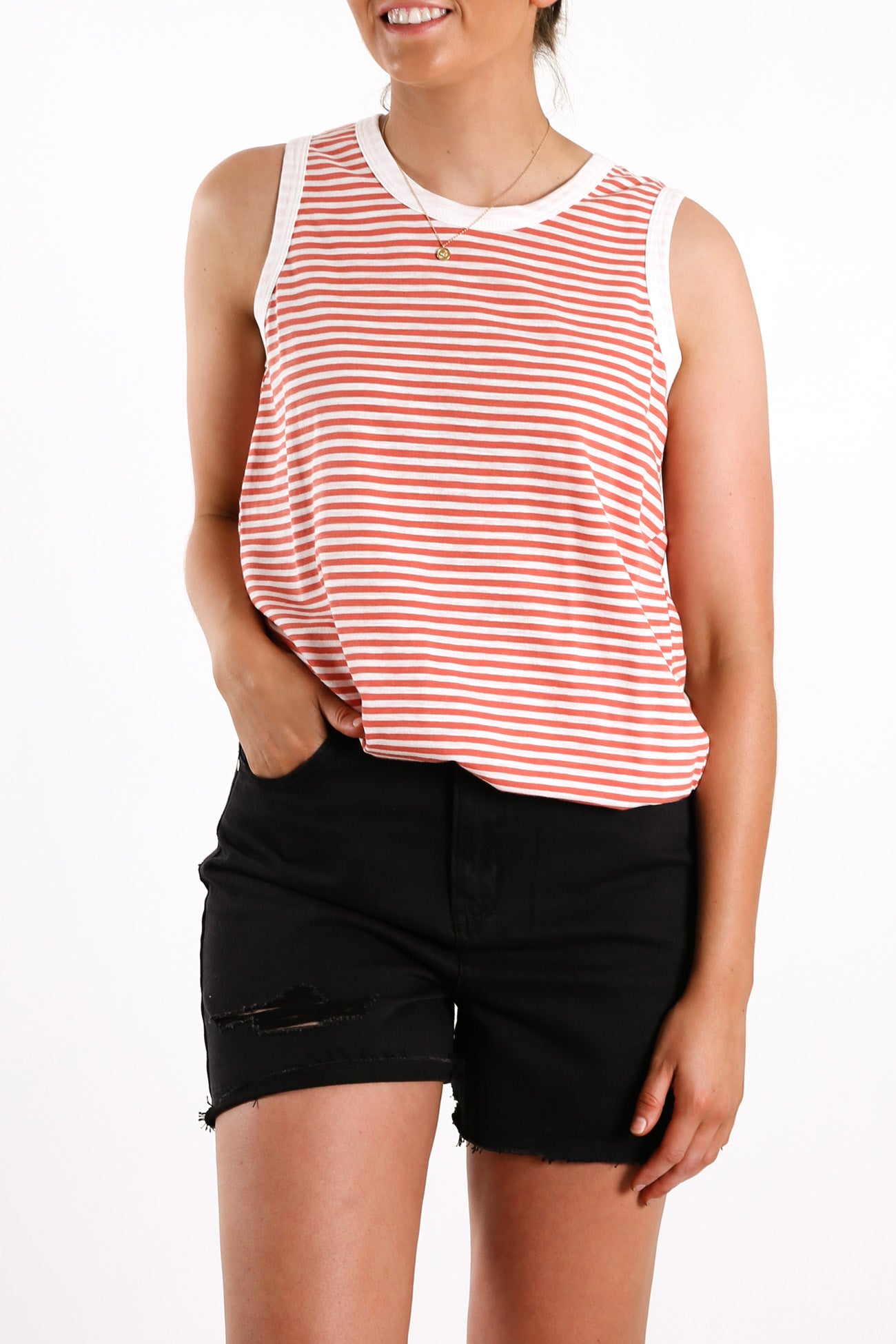 Keira Tank Tangello Stripe