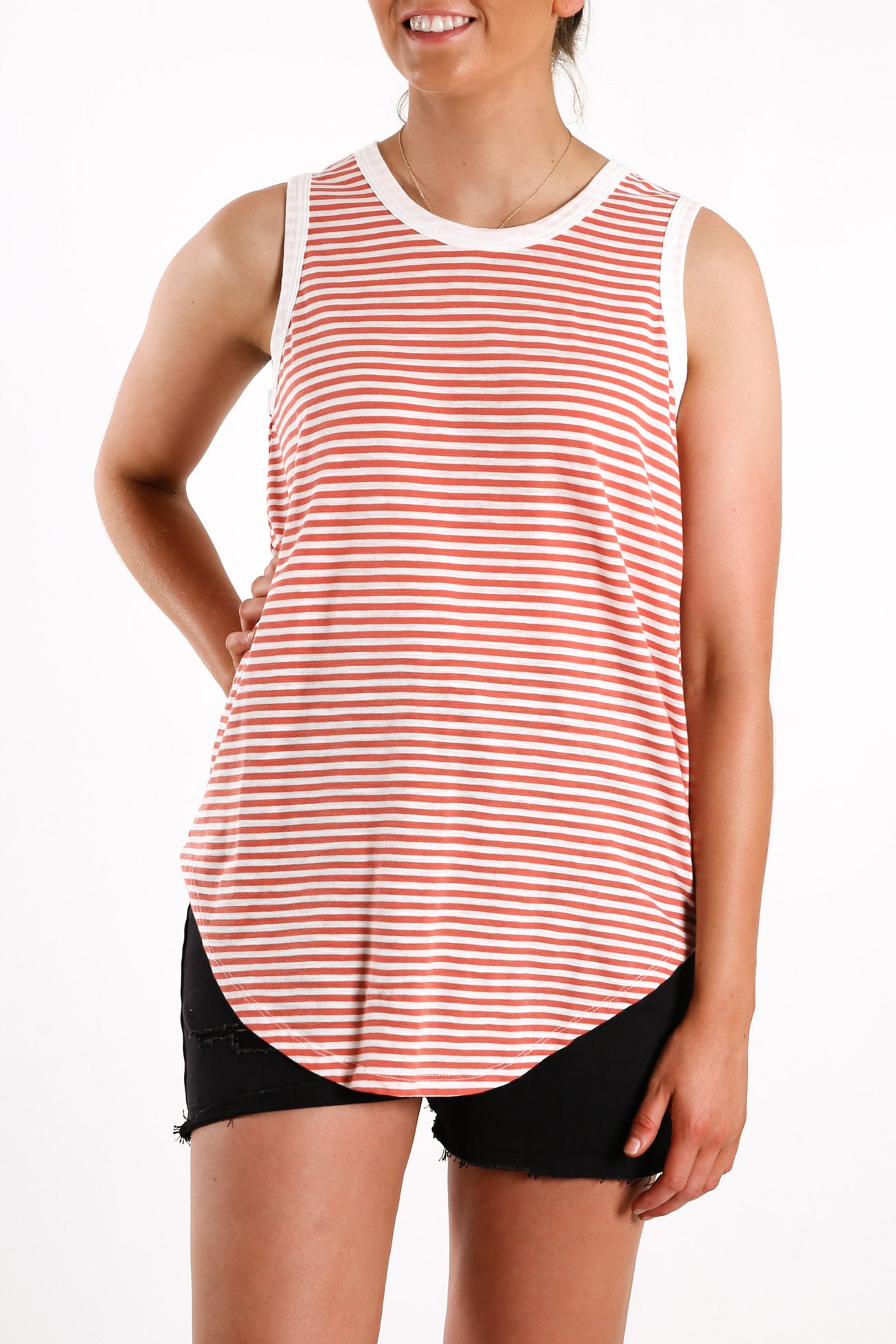 Keira Tank Tangello Stripe