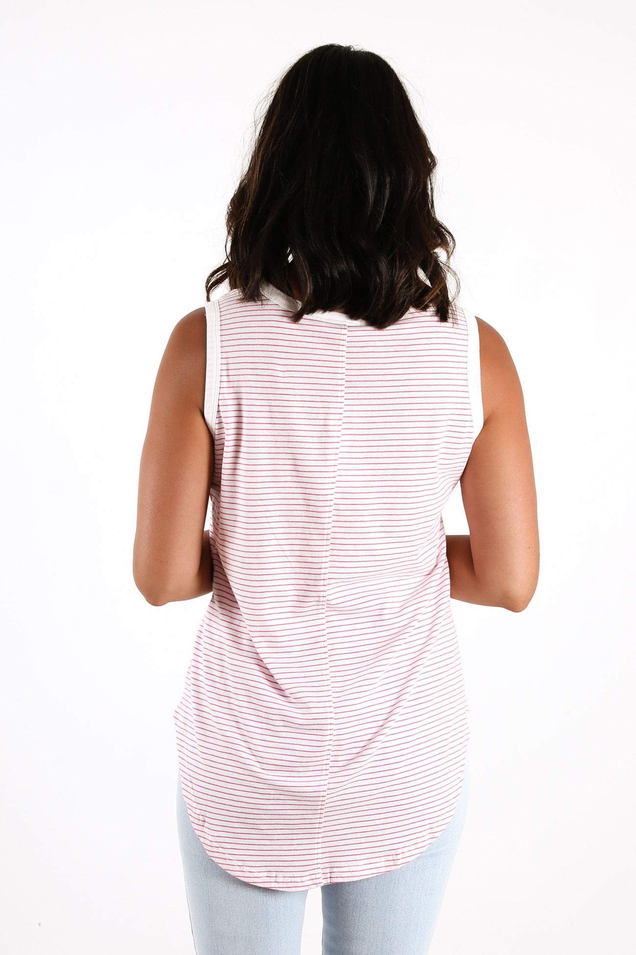 Keira Tank Fucshia Stripe